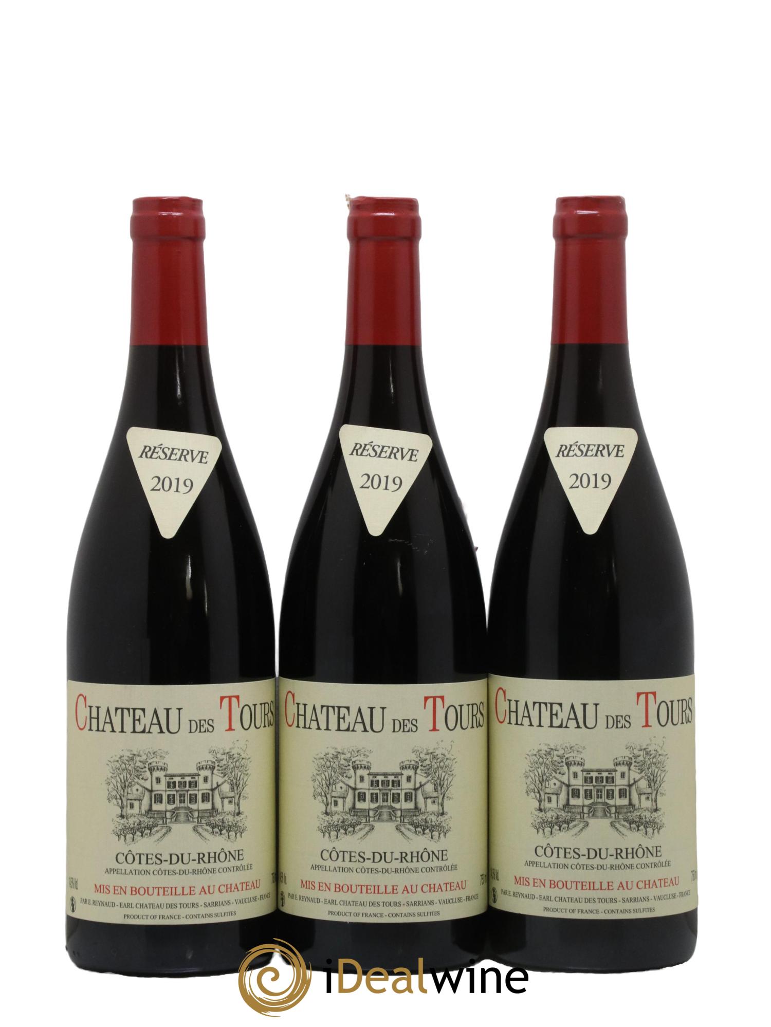 Côtes-du-Rhône Château des Tours Emmanuel Reynaud 2019 - Lot de 3 bouteilles - 0