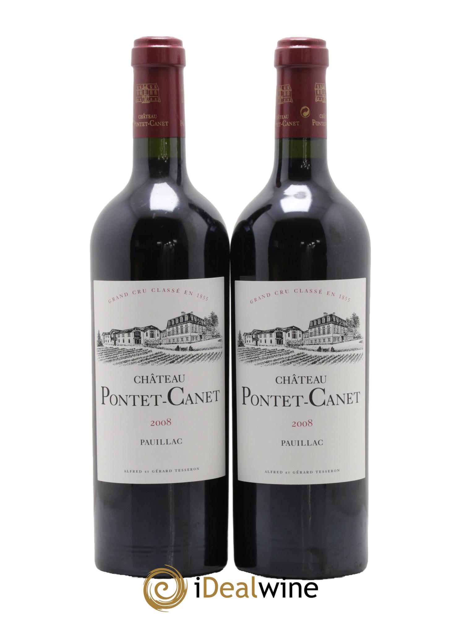 Château Pontet Canet 5ème Grand Cru Classé 2008 - Lot de 2 bouteilles - 0