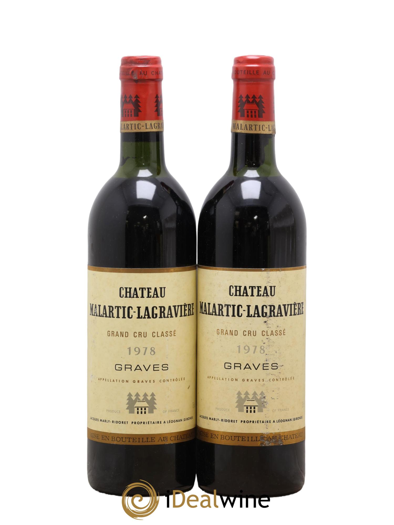Château Malartic-Lagravière Cru Classé de Graves 1978 - Lot of 2 bottles - 0