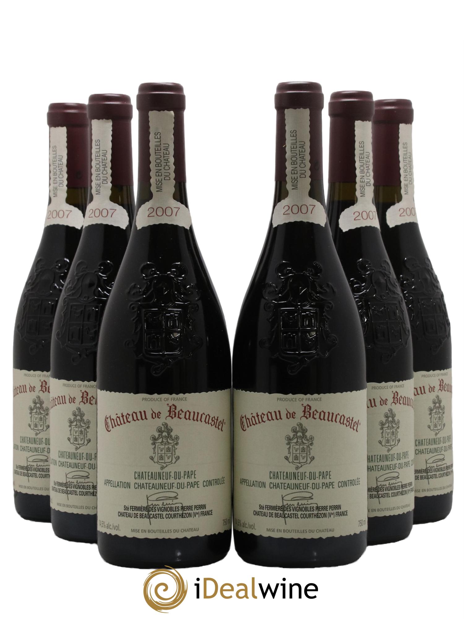 Châteauneuf-du-Pape Château de Beaucastel Famille Perrin 2007 - Lot de 6 bouteilles - 0