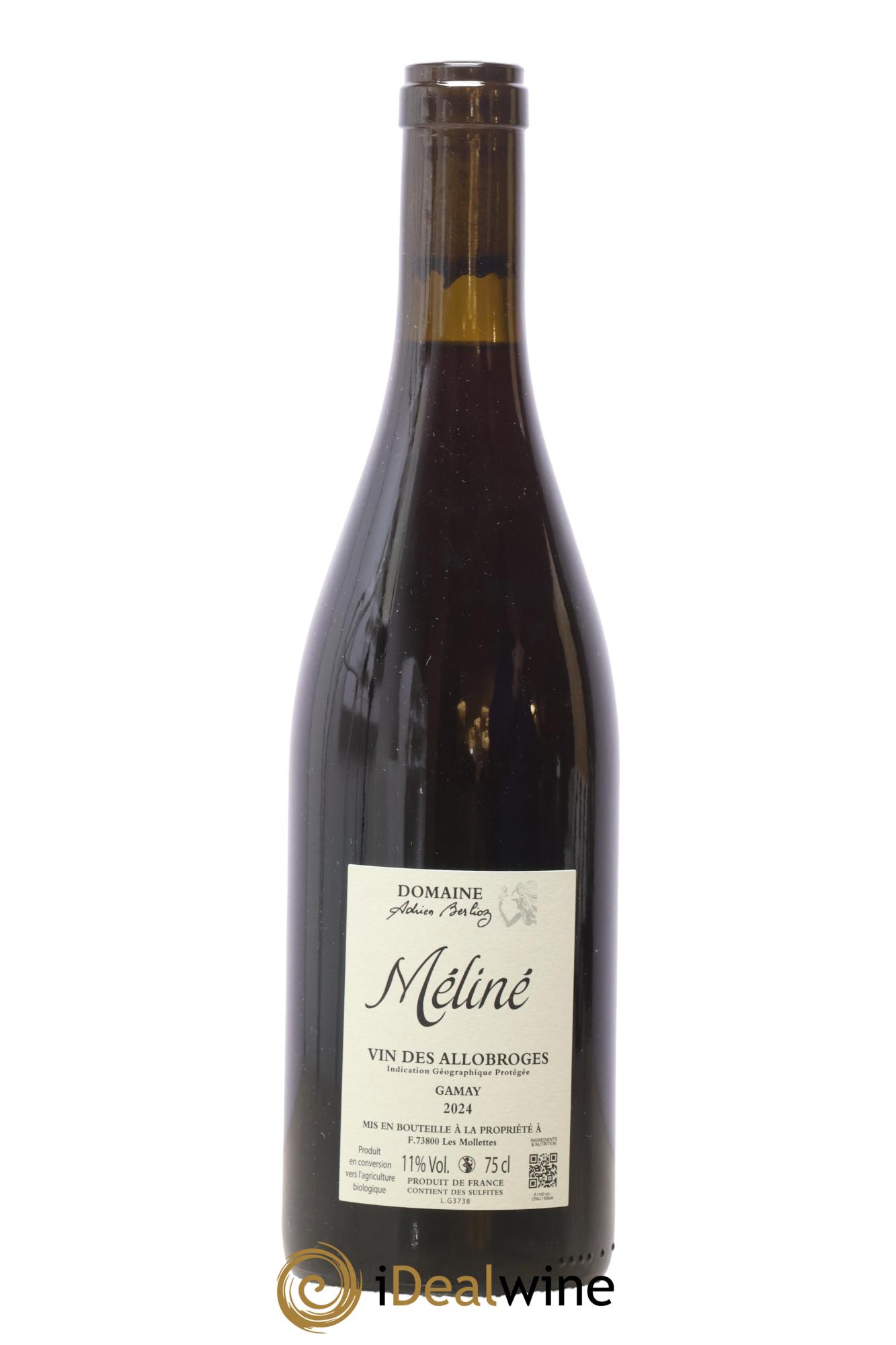 Vin des Allobroges Gamay Cuvée Méliné Adrien Berlioz 2024 - Lot de 1 bouteille - 1