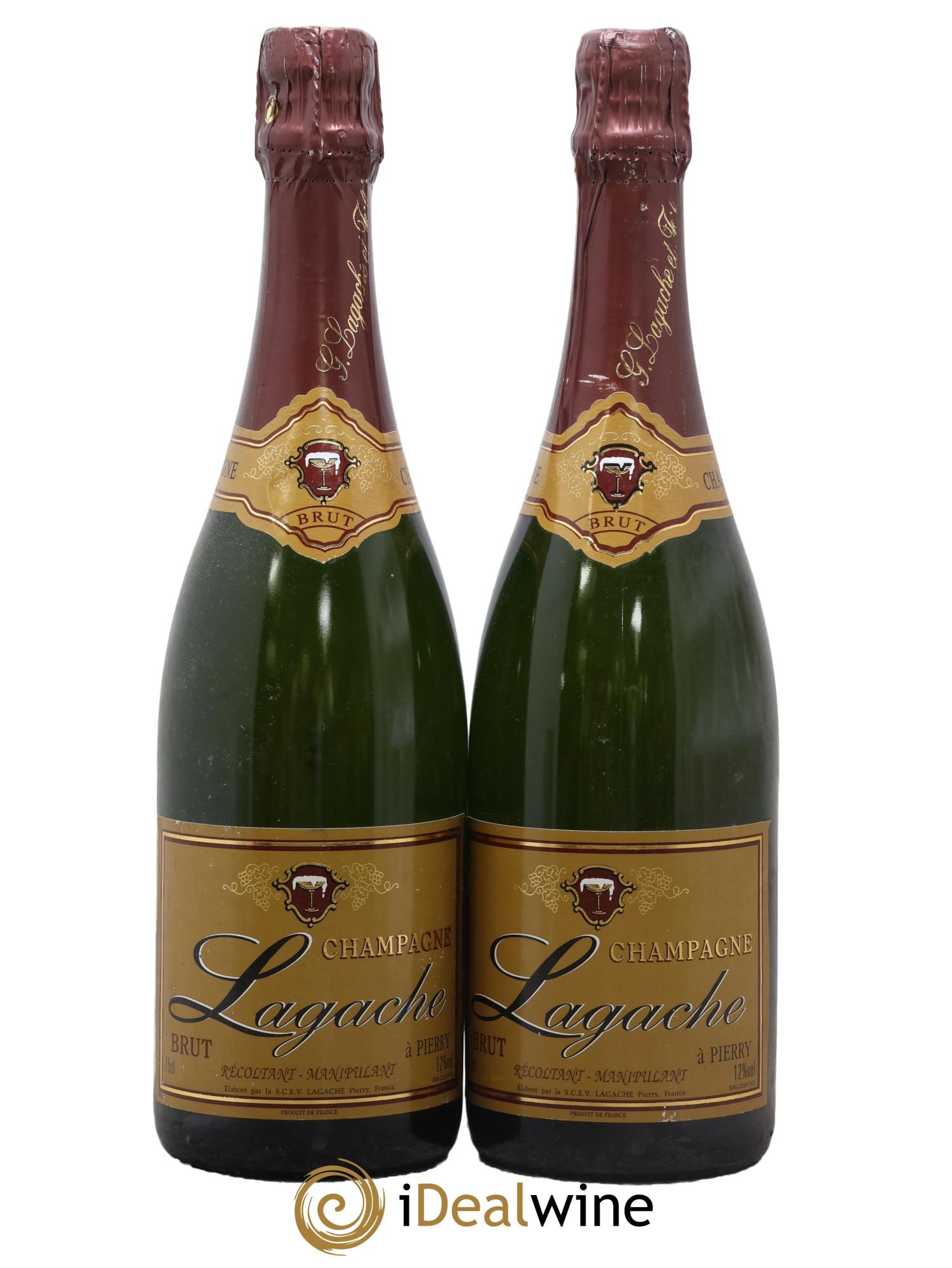 Champagne Brut Lagache - Lot of 2 bottles - 0