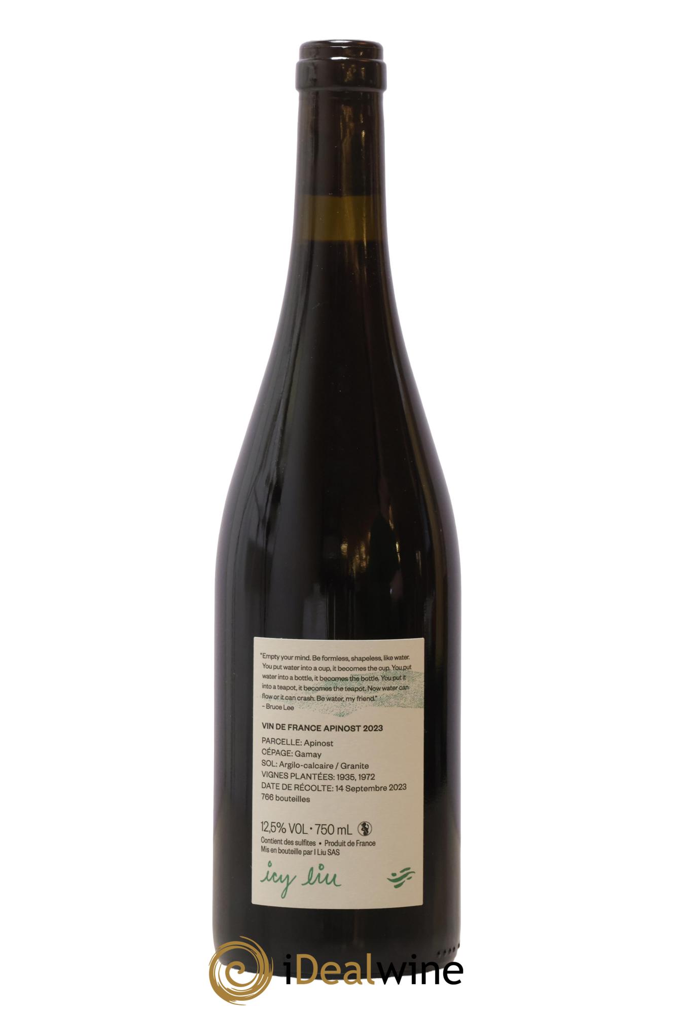 Vin de France Apinost Icy Liu 2023 - Lot de 1 bouteille - 1