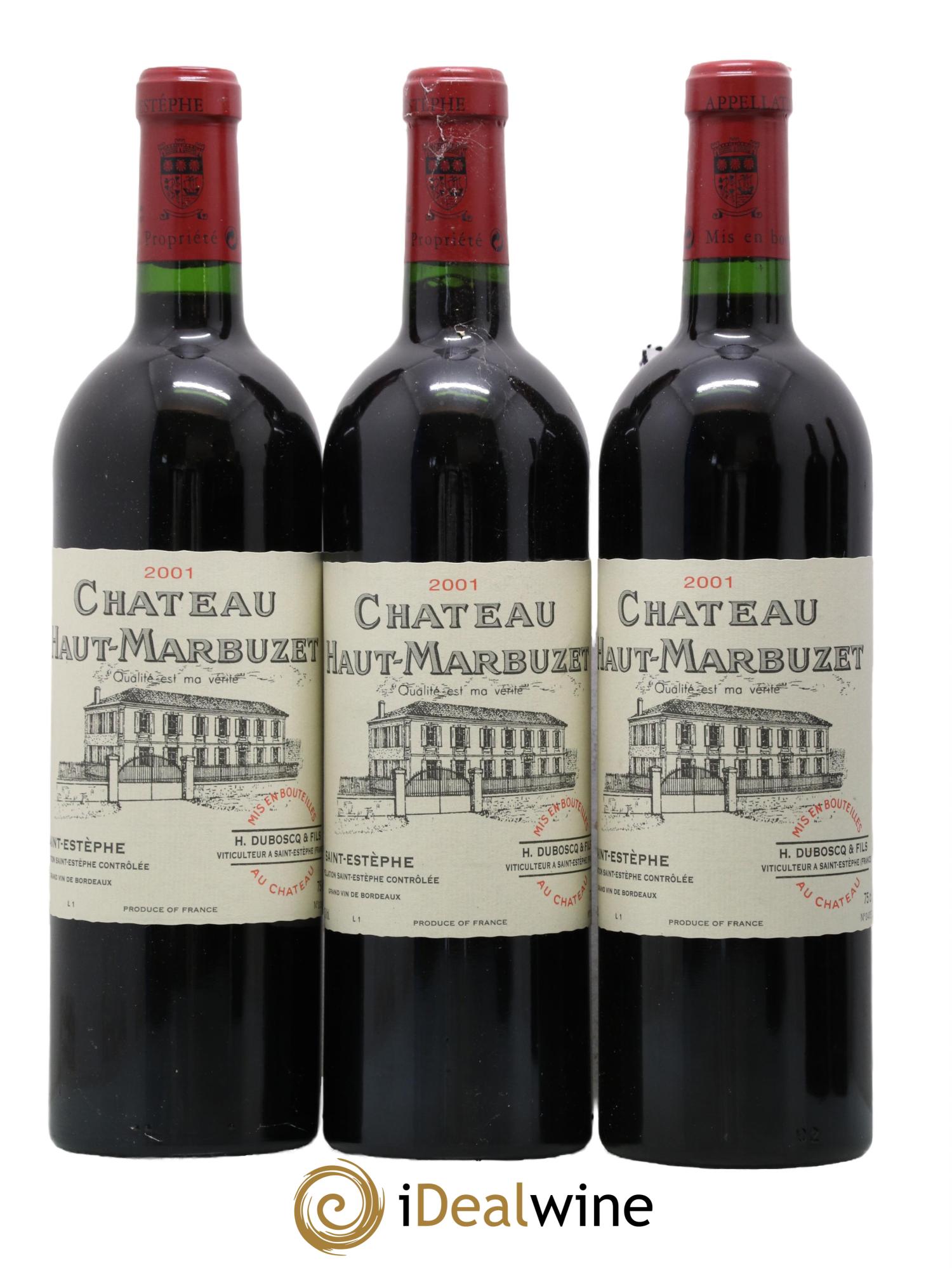 Château Haut Marbuzet 2001 - Lot de 6 bouteilles - 1