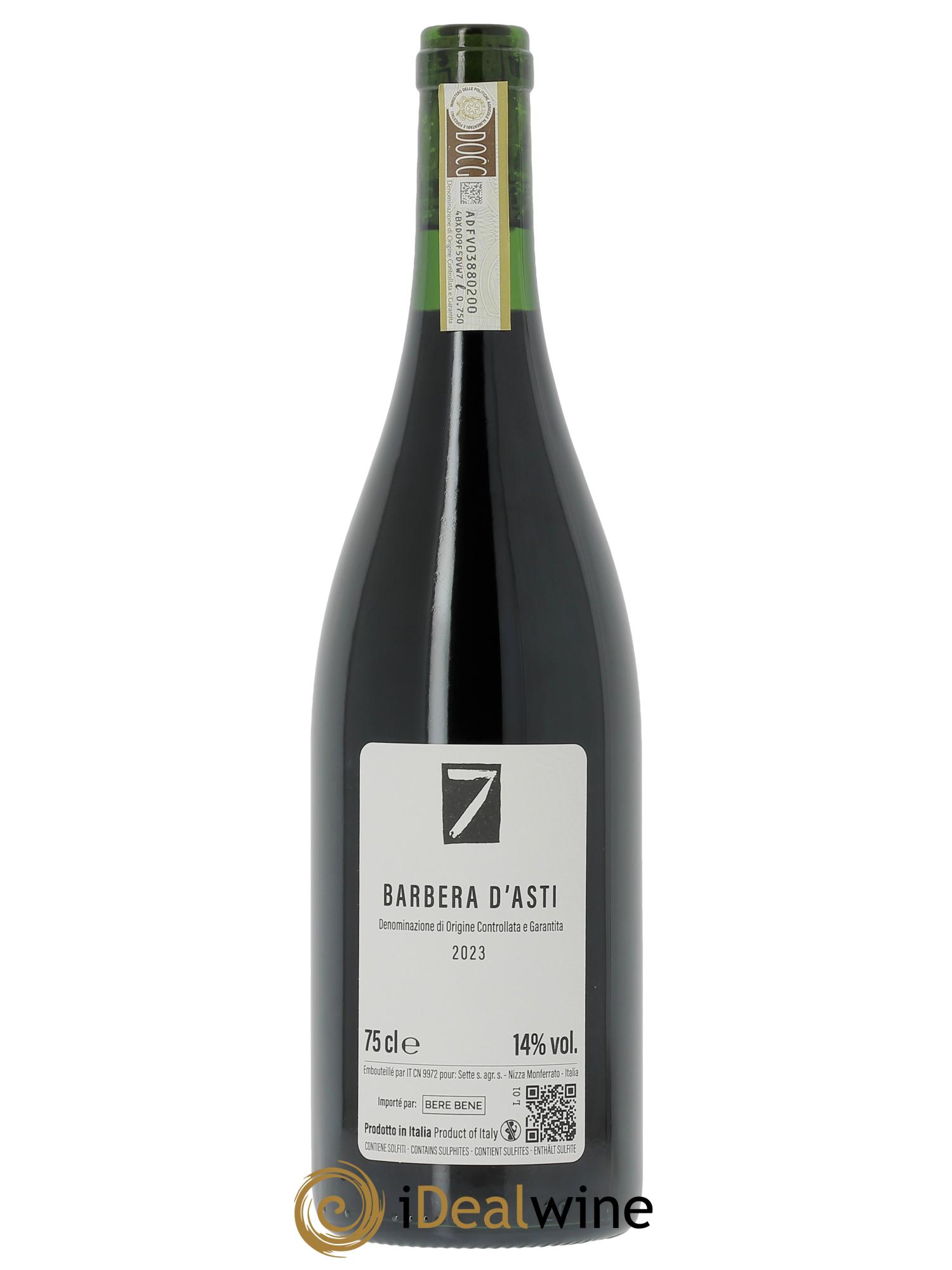Barbera d'Asti DOC Sette 2023 - Lot de 1 bouteille - 1