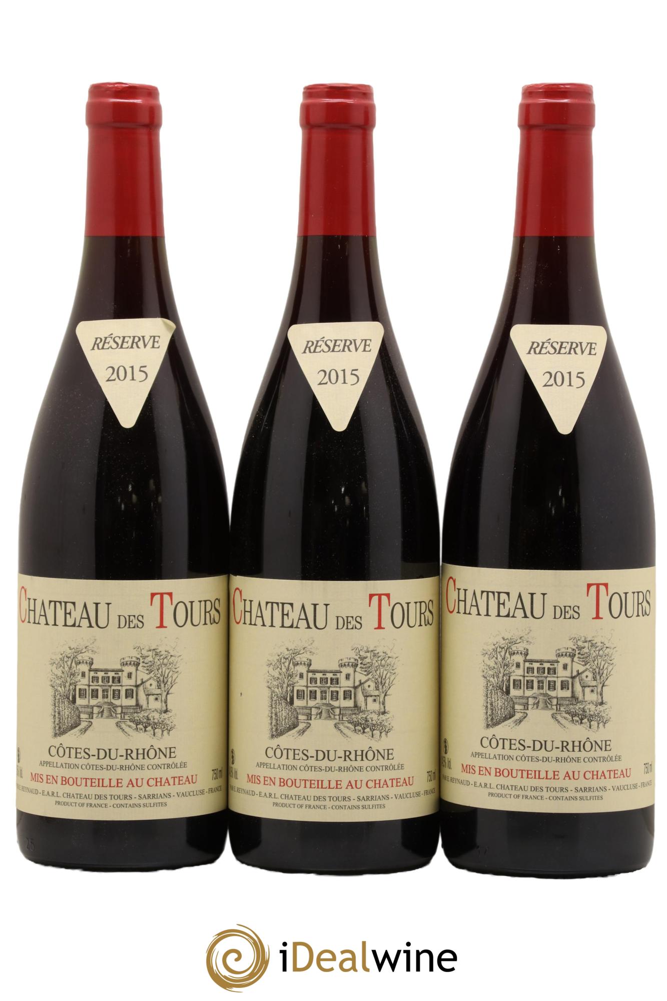Côtes-du-Rhône Château des Tours Emmanuel Reynaud 2015 - Lot de 3 bouteilles - 0