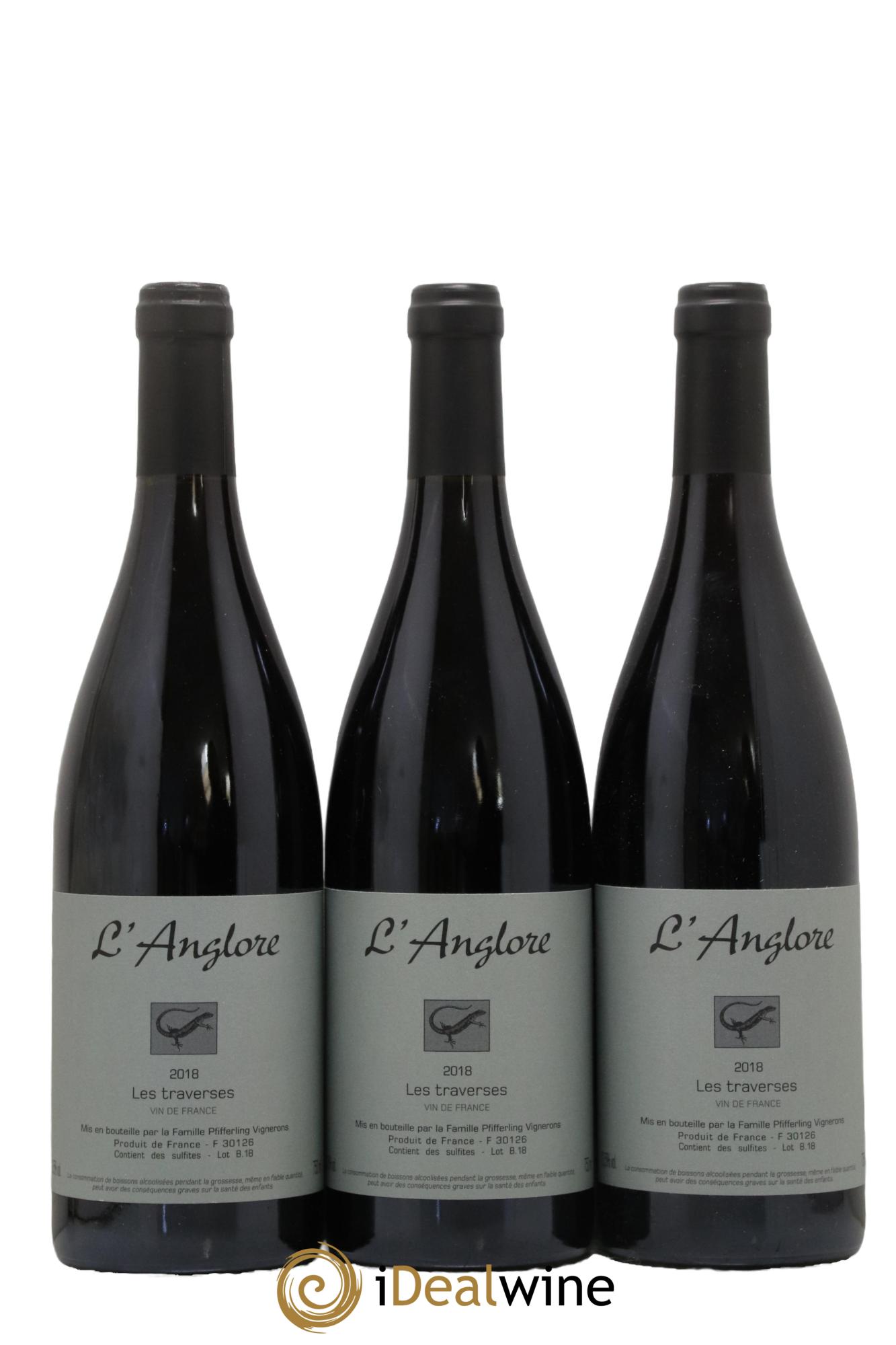 Vin de France Les Traverses L'Anglore 2018 - Lot de 3 bouteilles - 0