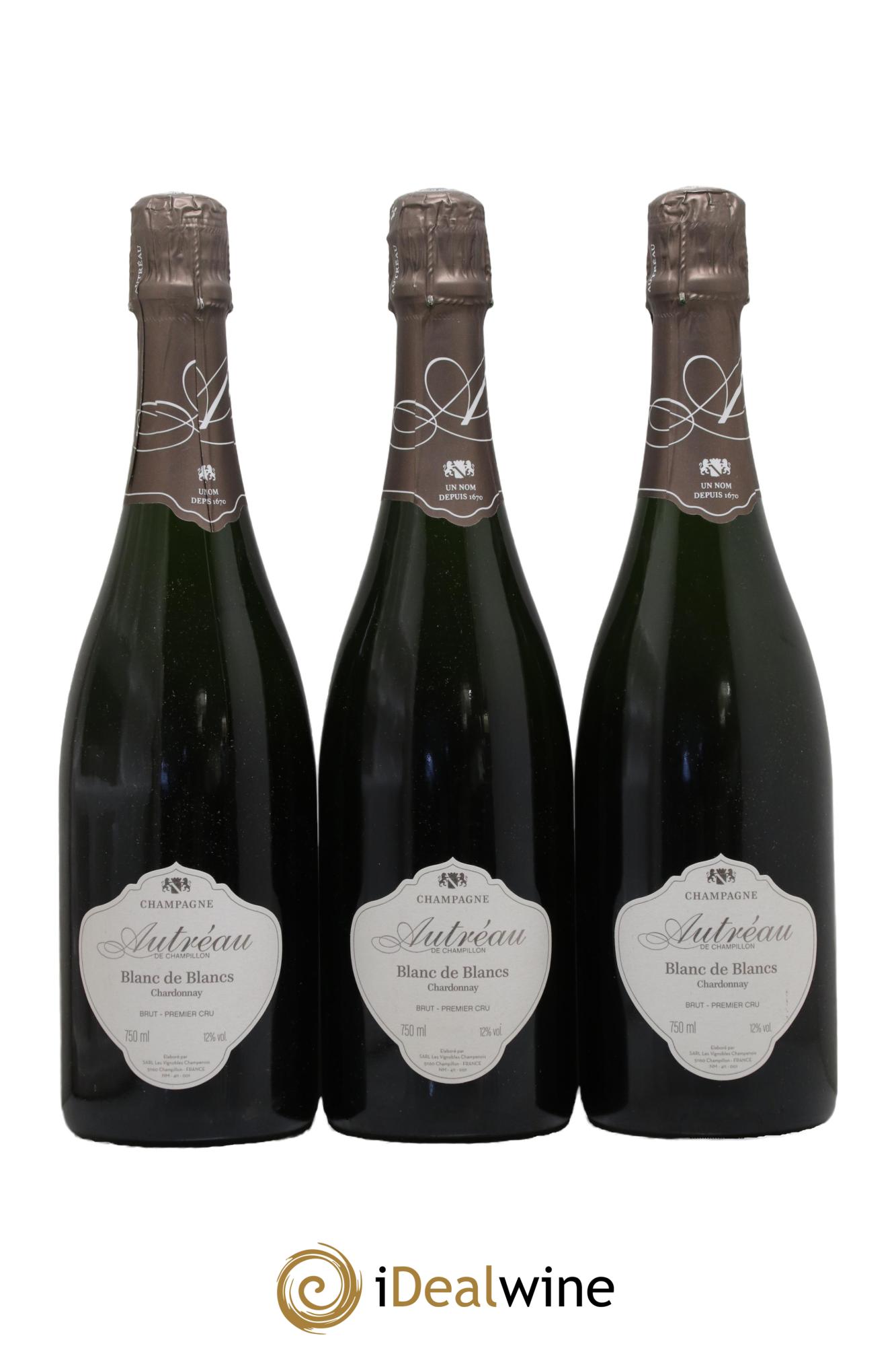 Champagne Blanc de Blancs Maison Autréau de Champillon - Lot de 3 bouteilles - 0