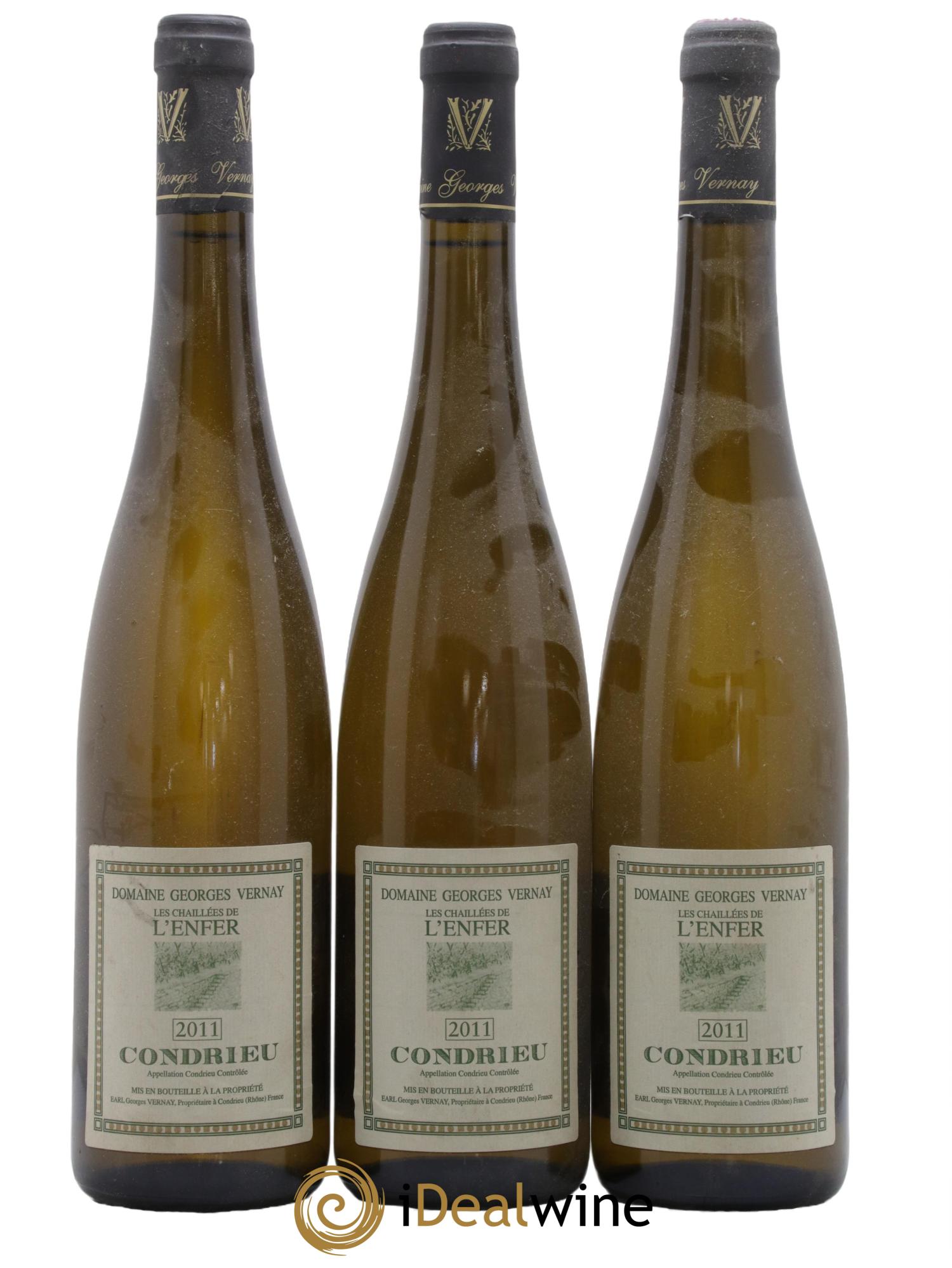 Condrieu Les Chaillées de l'Enfer Georges Vernay 2011 - Lot de 3 bouteilles - 0