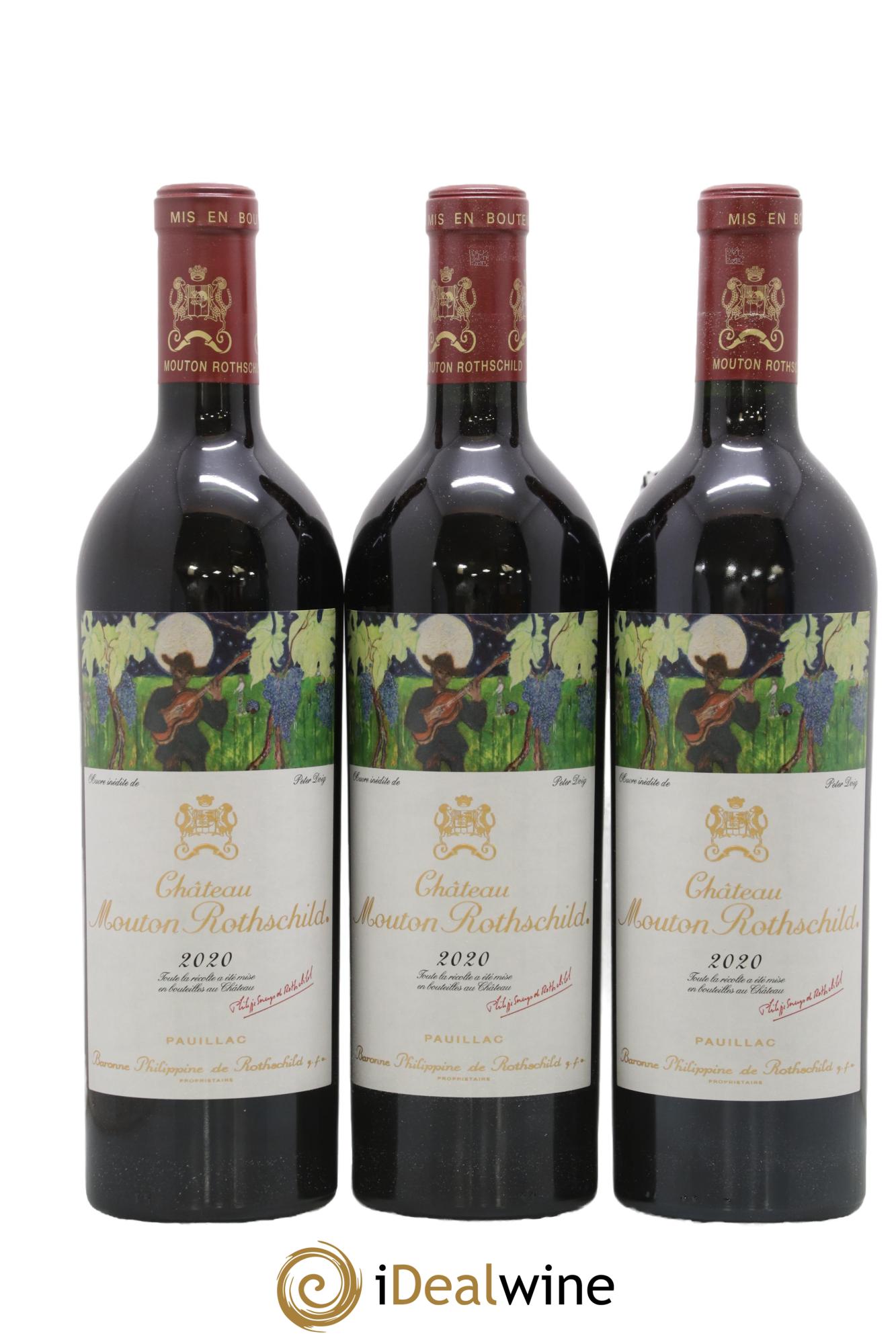 Château Mouton Rothschild 1er Grand Cru Classé 2020 - Lot de 3 bouteilles - 0