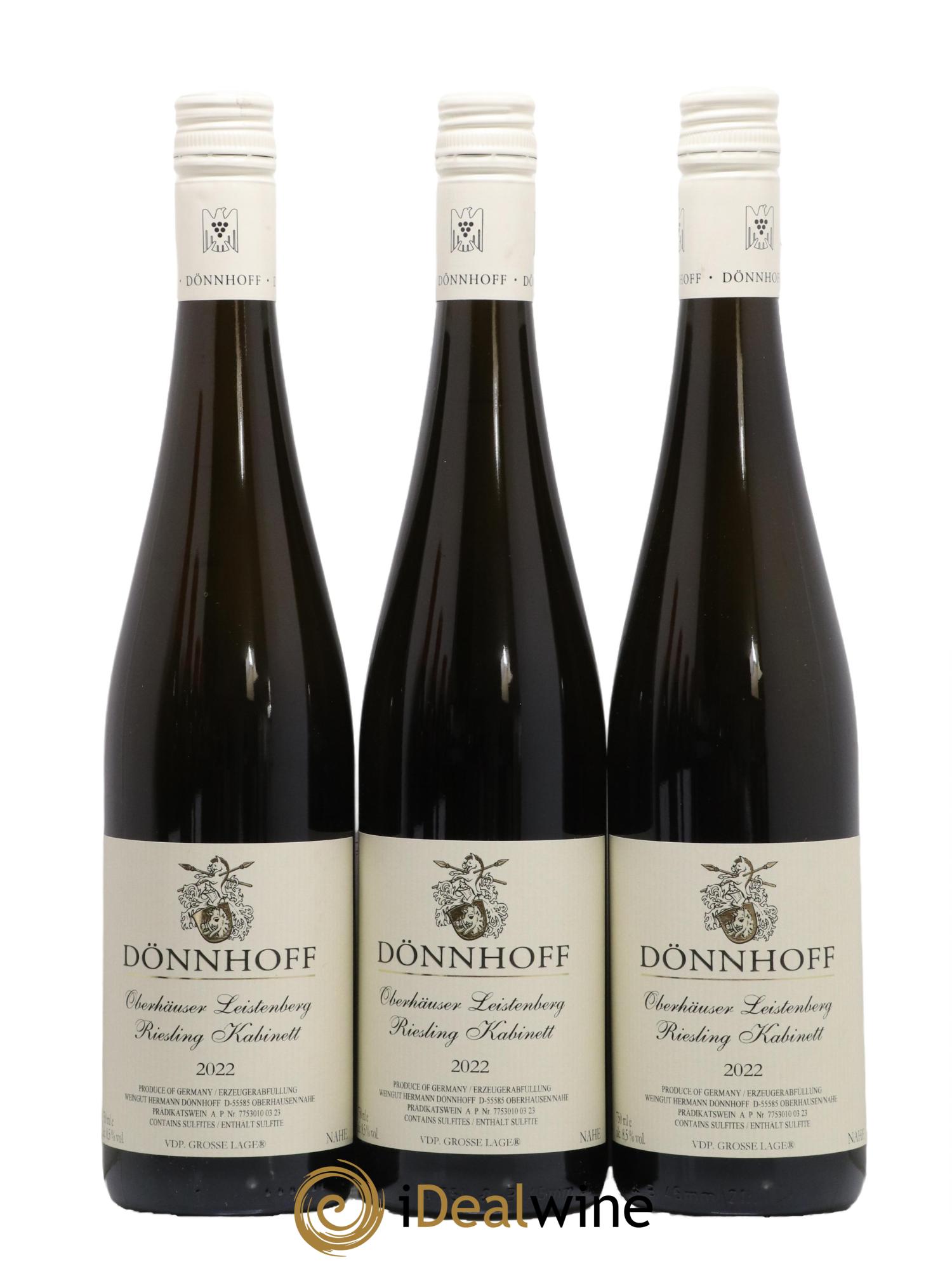 Allemagne Nahe Riesling Kabinett Oberhauser Leistenberg Donnhof 2022 - Lot de 3 bouteilles - 0