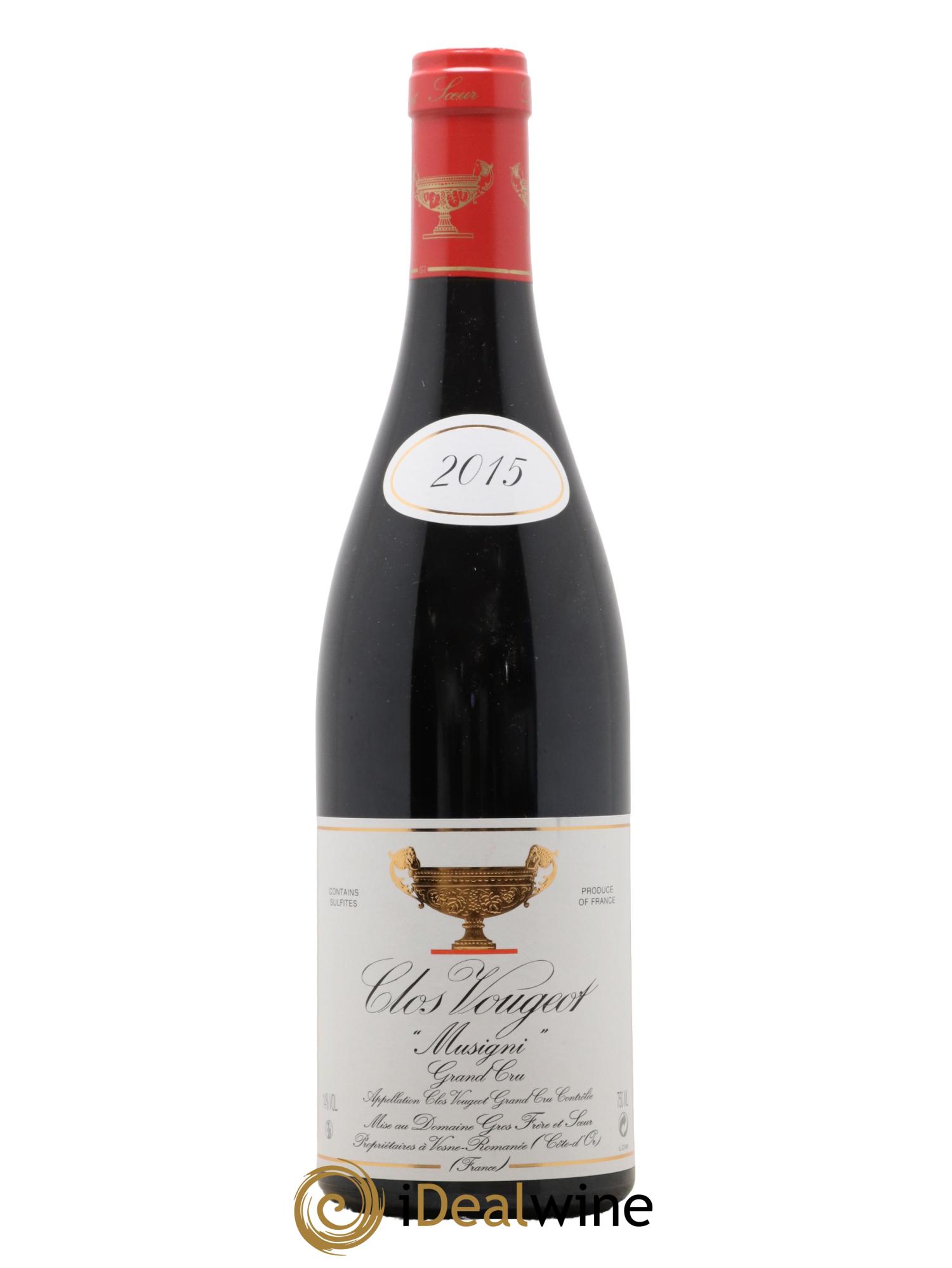 Clos de Vougeot Grand Cru Musigni Gros Frère & Soeur 2015 - Lot de 1 bouteille - 0