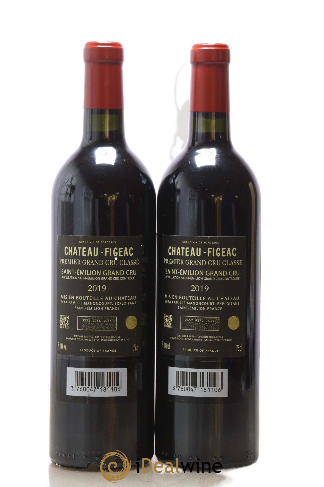 Château Figeac 1er Grand Cru Classé A 2019 - Lot of 2 bottles - 1