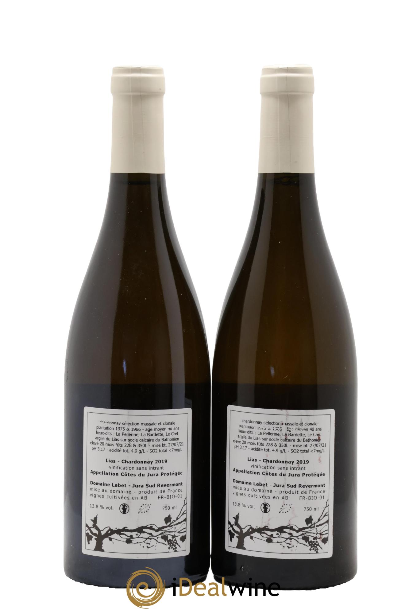 Côtes du Jura Chardonnay Lias Romain - Julien - Charline Labet 2019 - Lot de 2 bouteilles - 1