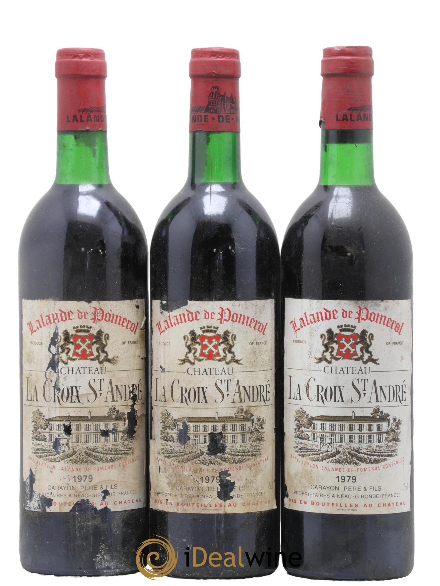 Château La Croix Saint André 1979 - Lot de 3 bouteilles - 0