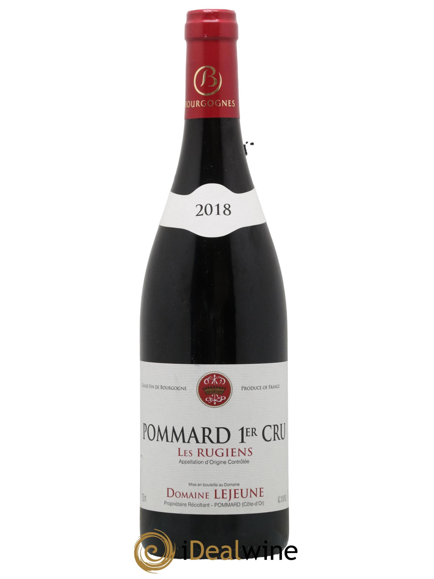 Pommard 1er Cru Les Rugiens Domaine Lejeune 2018 - Lot de 1 bouteille - 0