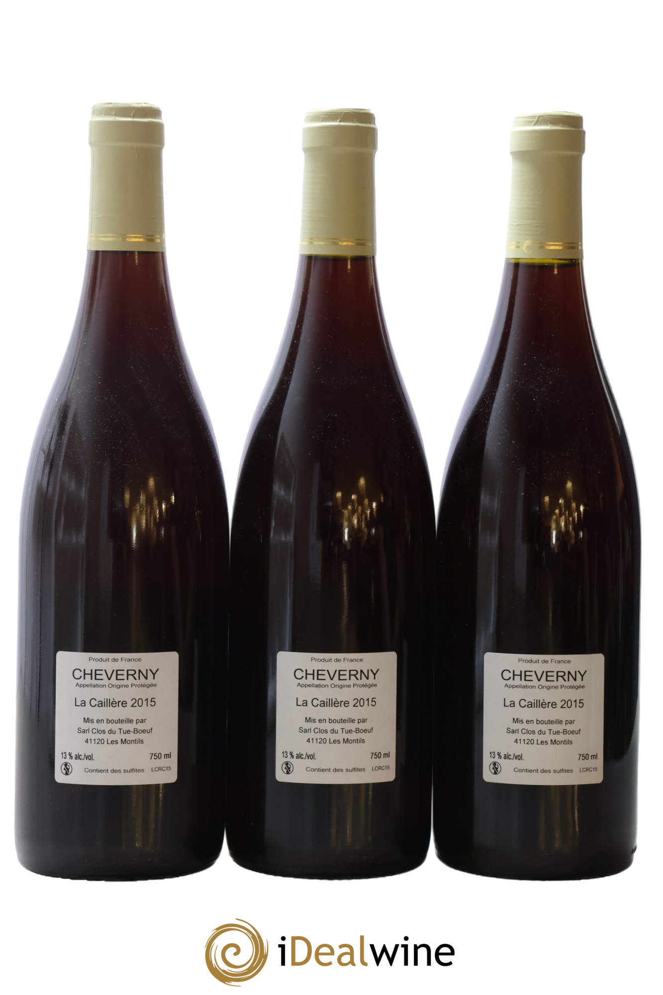 Cheverny La Caillère Clos du Tue-Boeuf 2015 - Lot of 3 bottles - 1