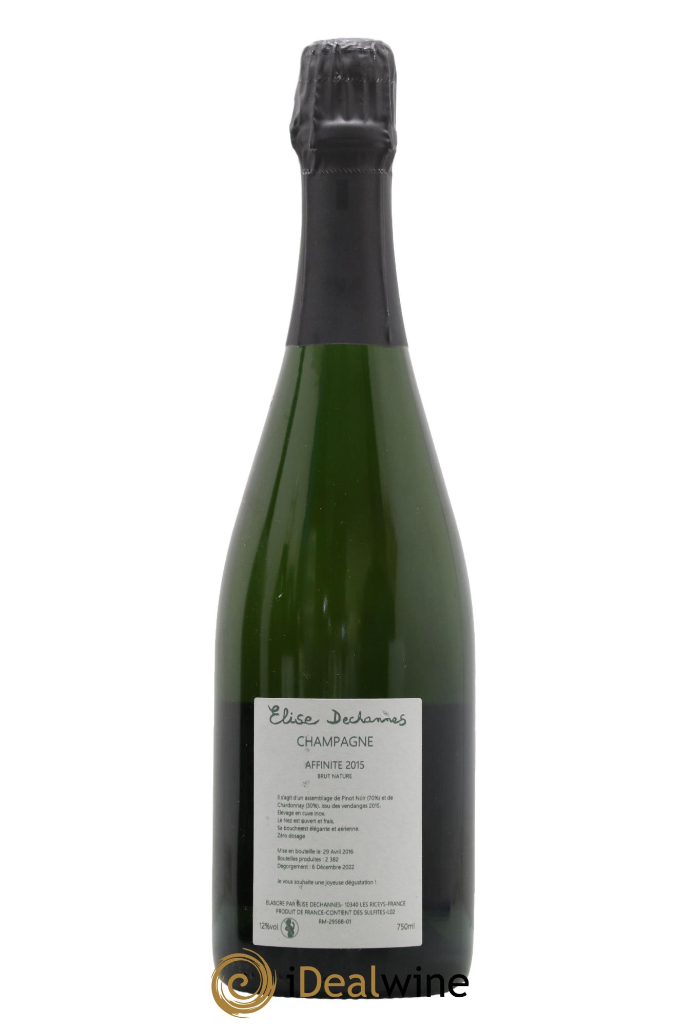 Affinité Brut Nature Elise Dechannes (Domaine) 2015 - Lot de 1 bouteille - 1