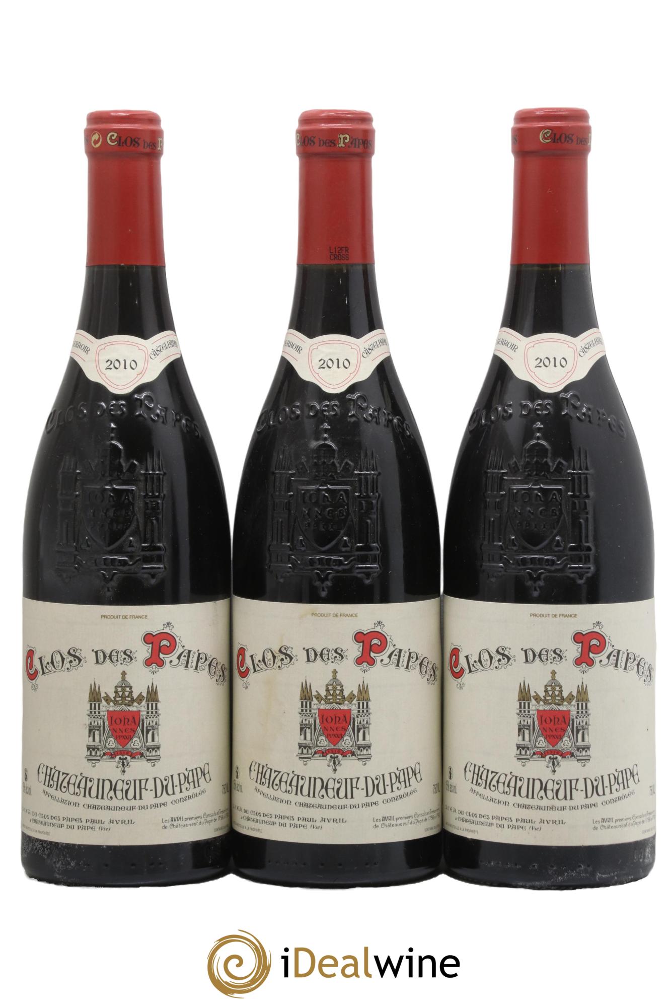Châteauneuf-du-Pape Clos des Papes - Paul Avril 2010 - Lot of 3 bottles - 0