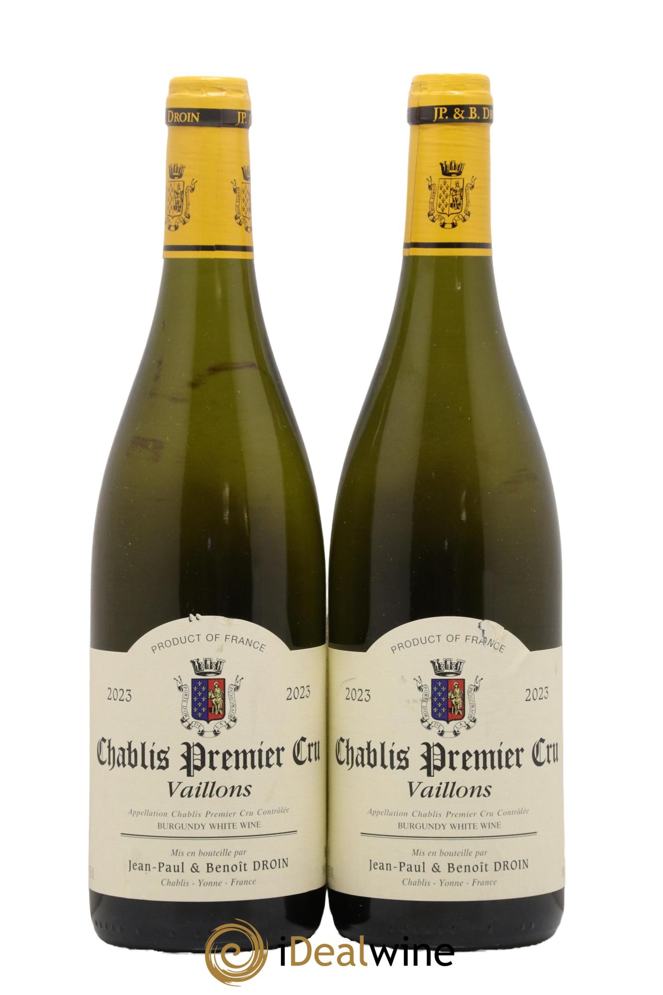 Chablis 1er Cru Vaillons Jean-Paul & Benoît Droin (Domaine) 2023 - Lot de 2 bouteilles - 0