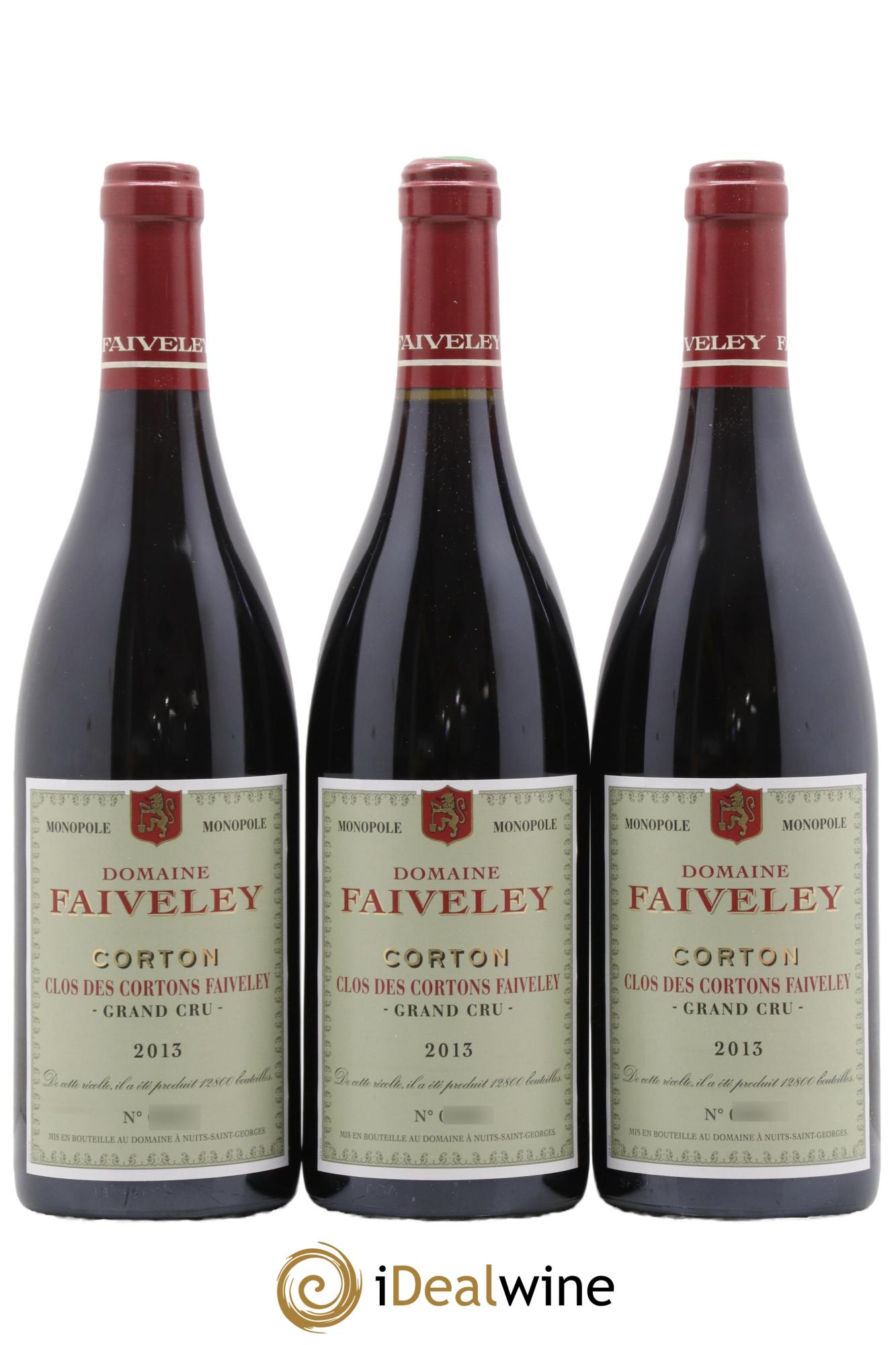 Corton Grand Cru Clos des Cortons Faiveley 2013 - Lot de 3 bouteilles - 0