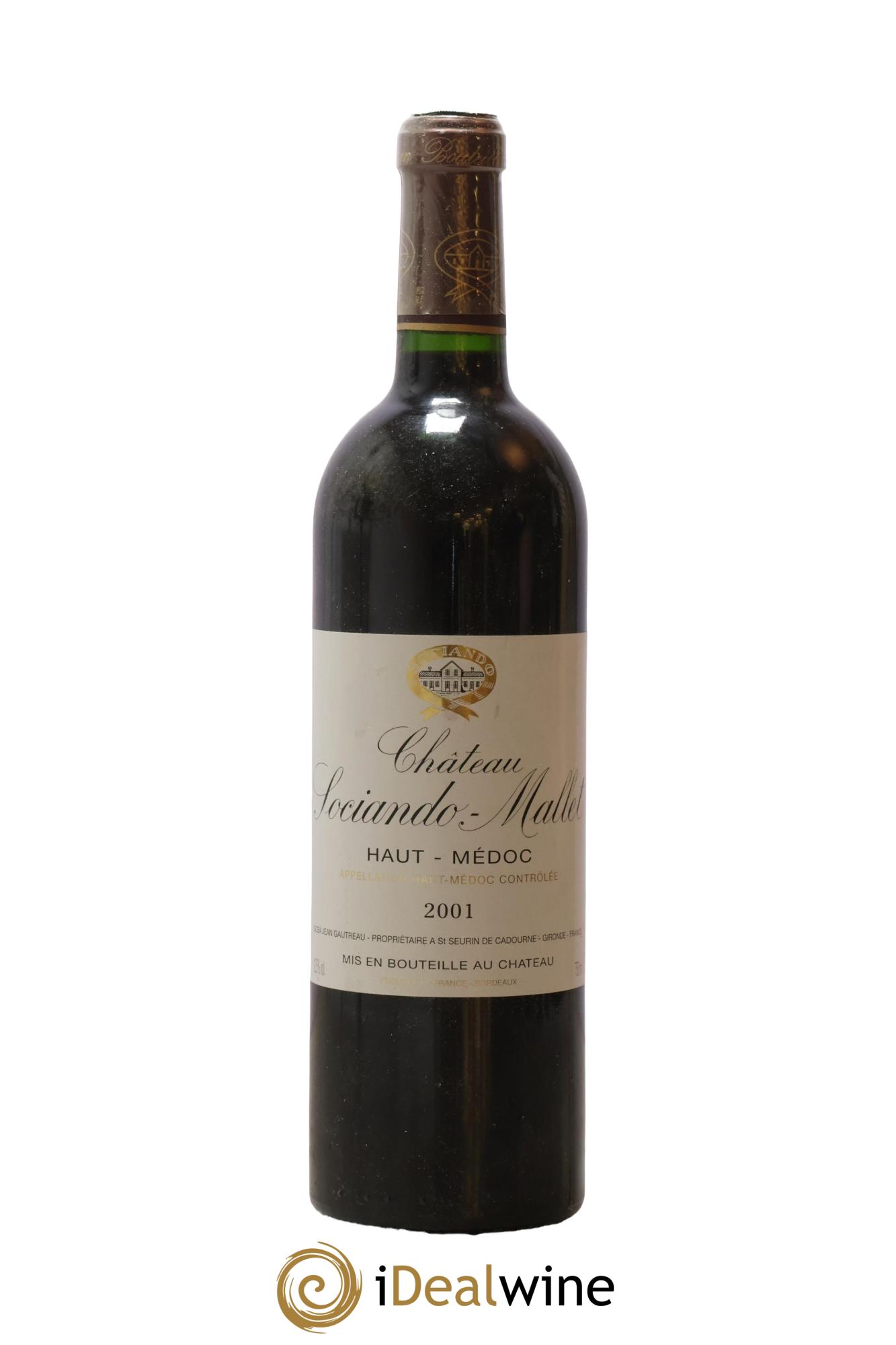 Château Sociando Mallet 2001 - Lot de 1 bouteille - 0