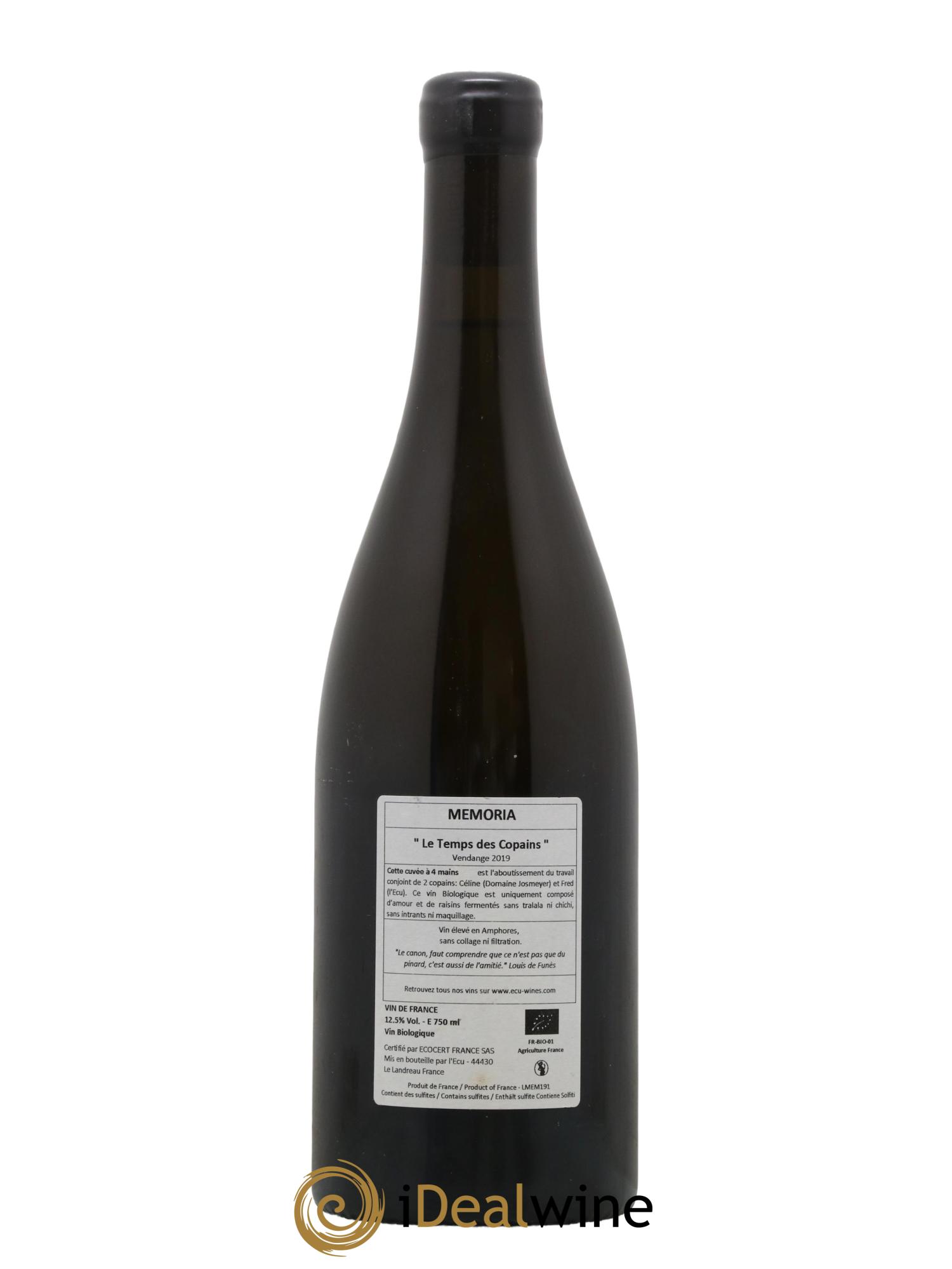 Vin de France Memoria Domaine de l Ecu 2019 - Lot de 1 bouteille - 1