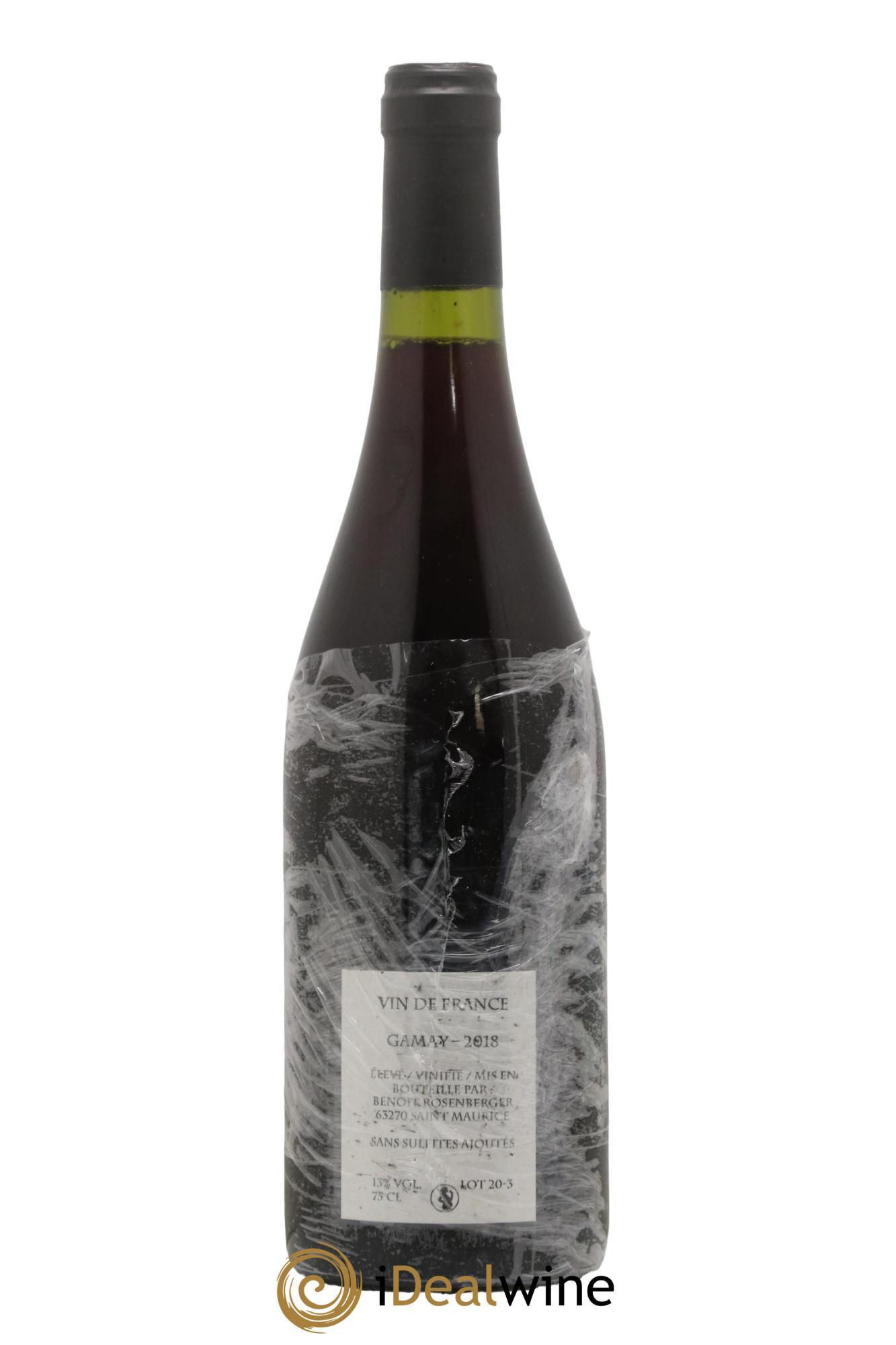 Vin de France Verre de Terre Loup des Vignes Benoit Rosenberger 2018 - Lot de 1 bouteille - 1