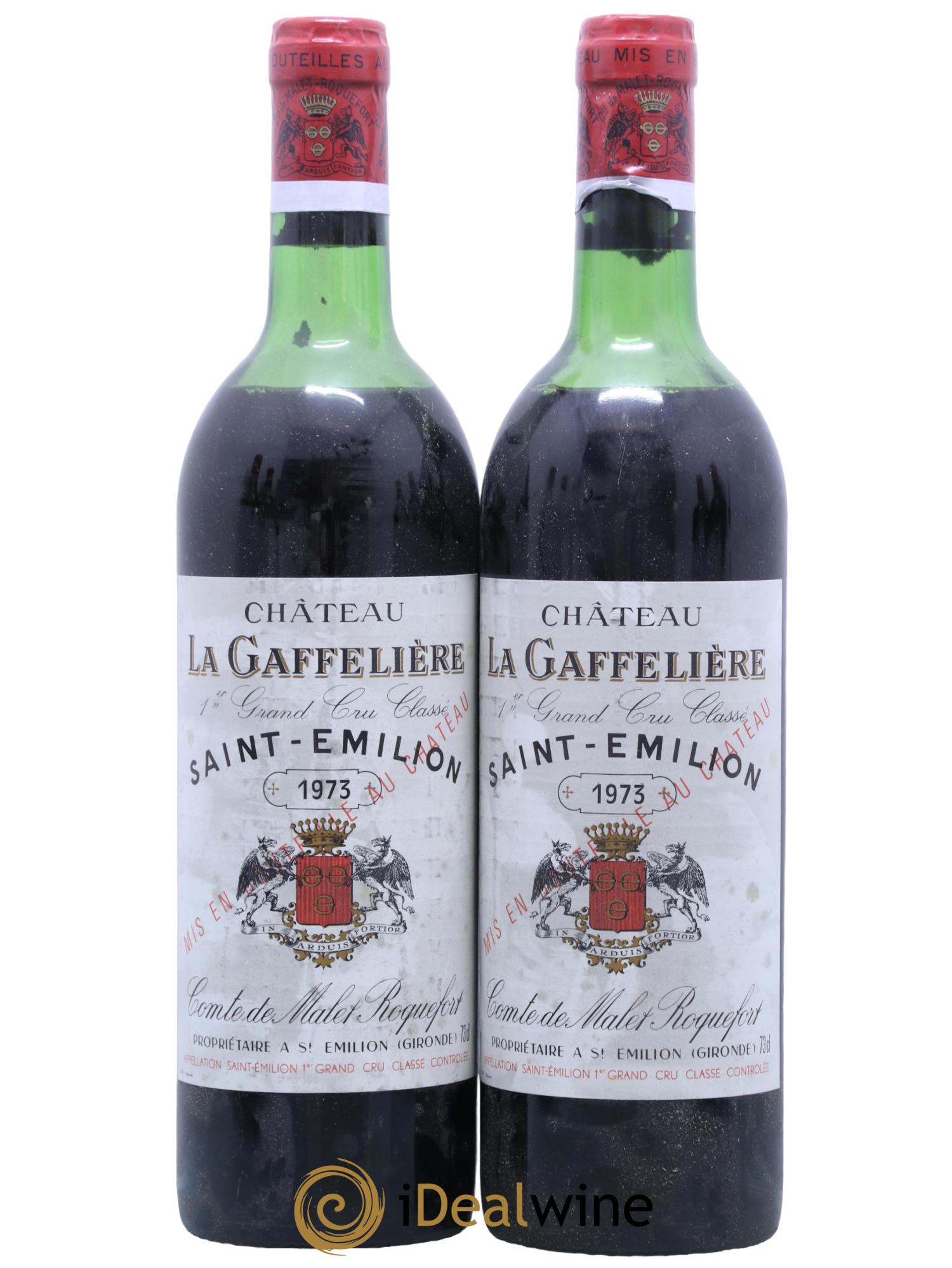 Château la Gaffelière 1er Grand Cru Classé B 1973 - Lot de 2 bouteilles - 0