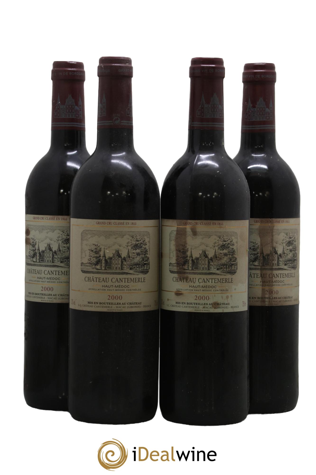 Château Cantemerle 5ème Grand Cru Classé 2000 - Lot de 4 bouteilles - 0