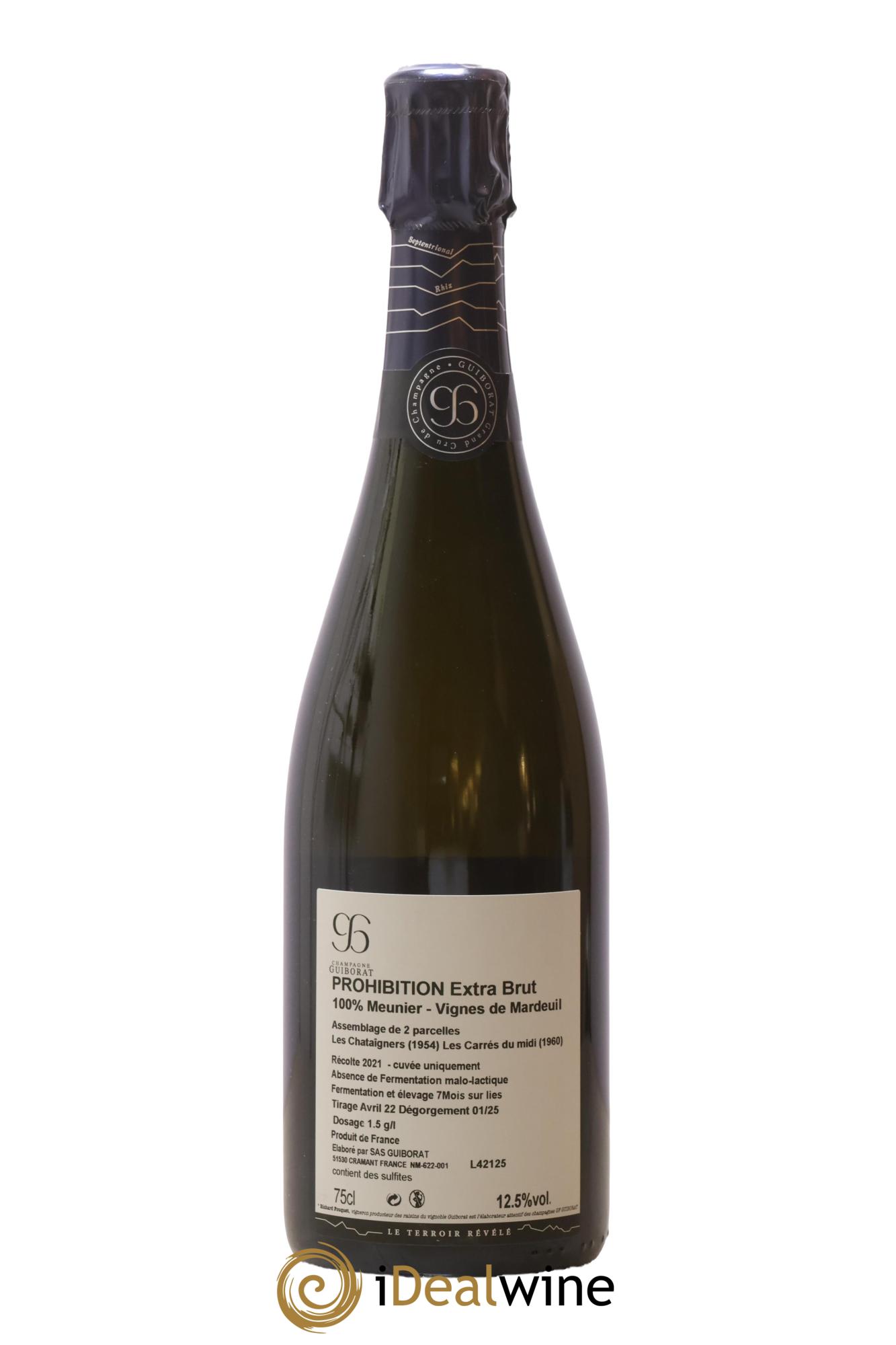 Prohibition 100% Meunier Guiborat 2021 - Lot of 1 bottle - 1