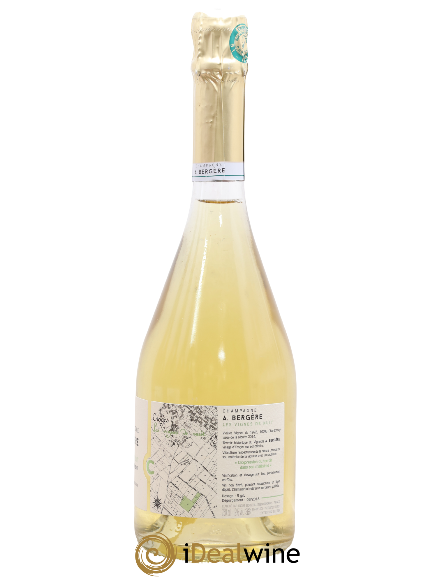 Champagne Vignes de nuits Blanc de blancs A. Bergere 2014 - Lot of 1 bottle - 1