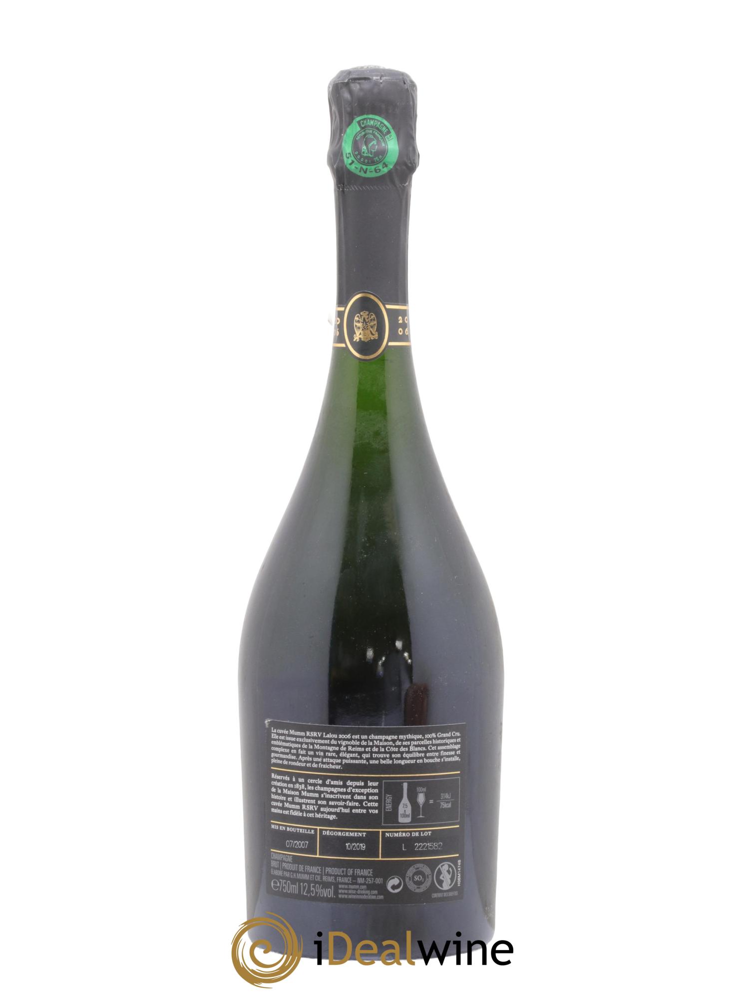 Champagne RSRV René Lalou 2006 - Lotto di 1 bottiglia - 1