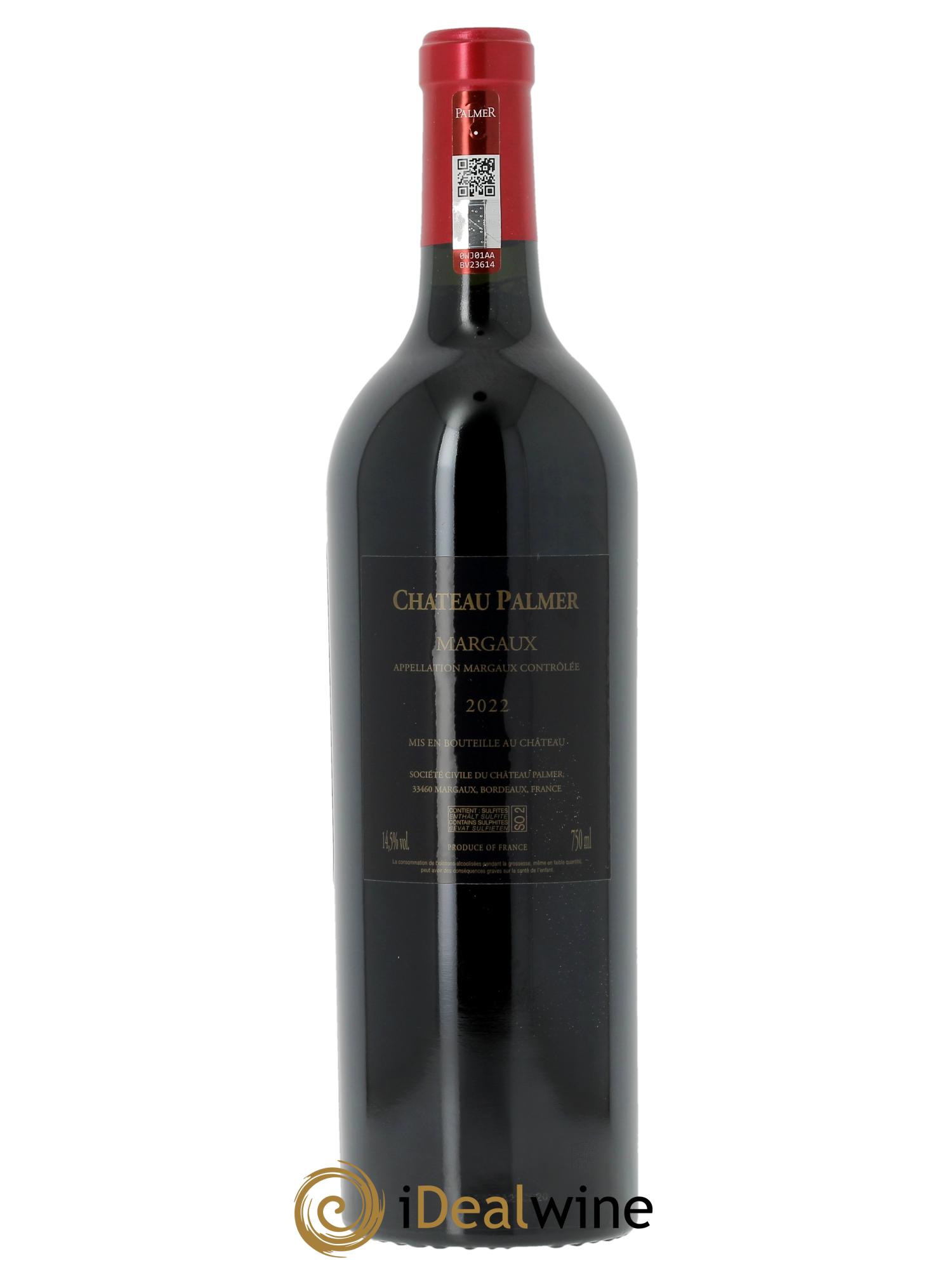 Château Palmer 3ème Grand Cru Classé (Cassetta in legno a partire da 3 bt) 2022 - Lotto di 1 bottiglia - 1