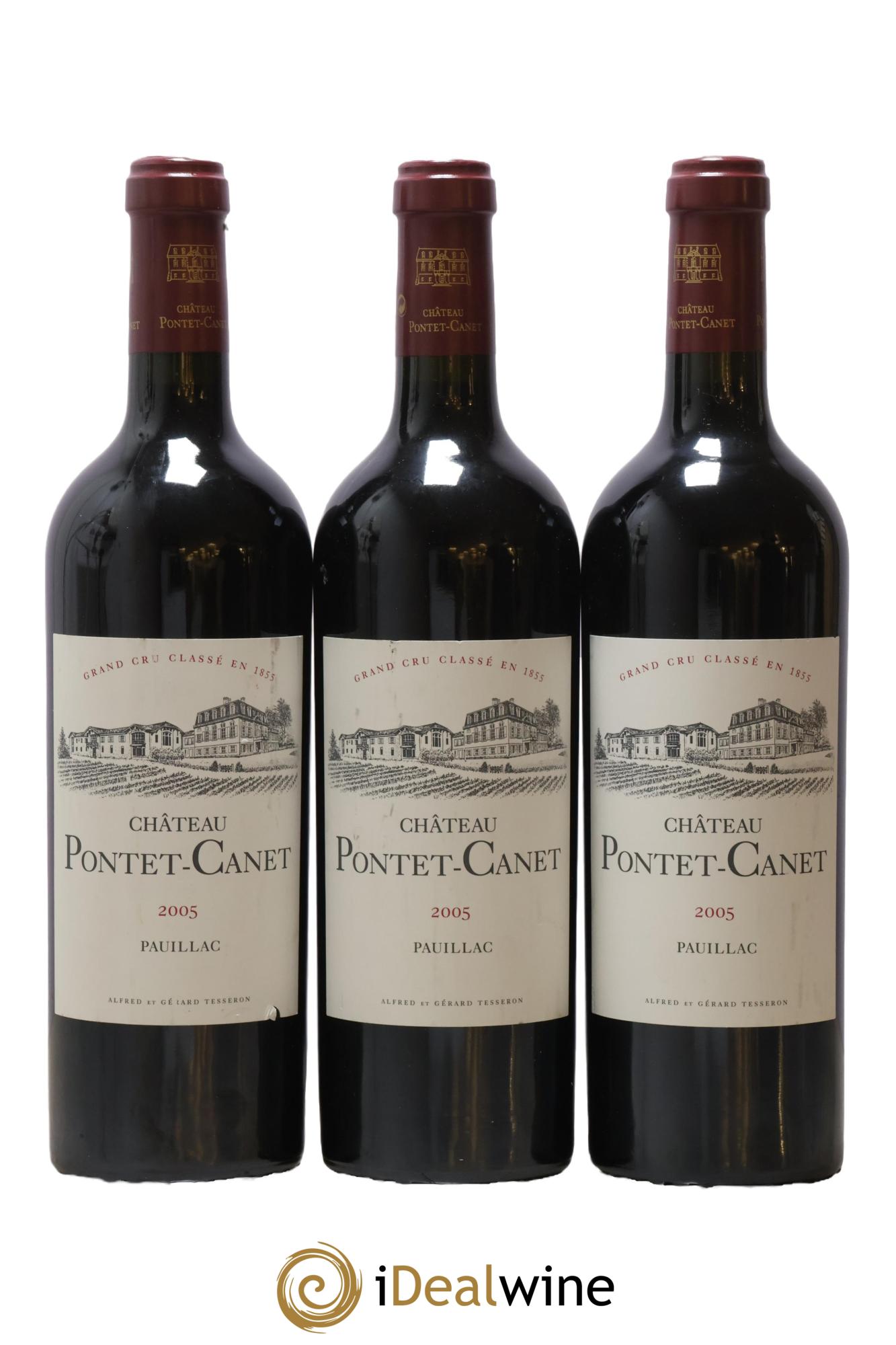 Château Pontet Canet 5ème Grand Cru Classé 2005 - Lot of 3 bottles - 0