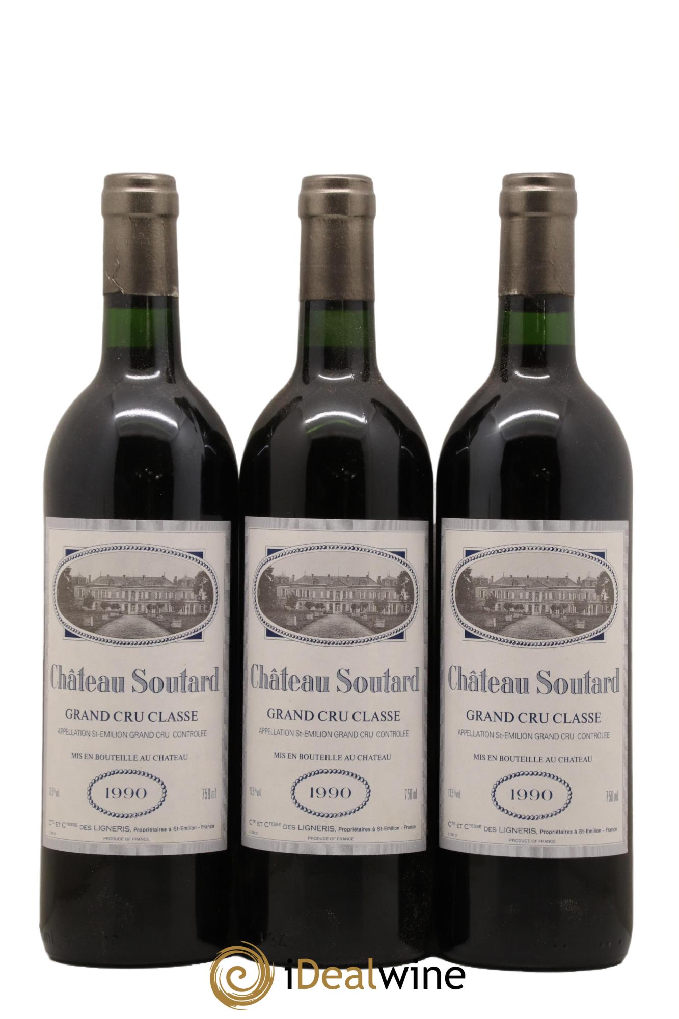 Château Soutard Grand Cru Classé 1990 - Lot de 12 bouteilles - 1