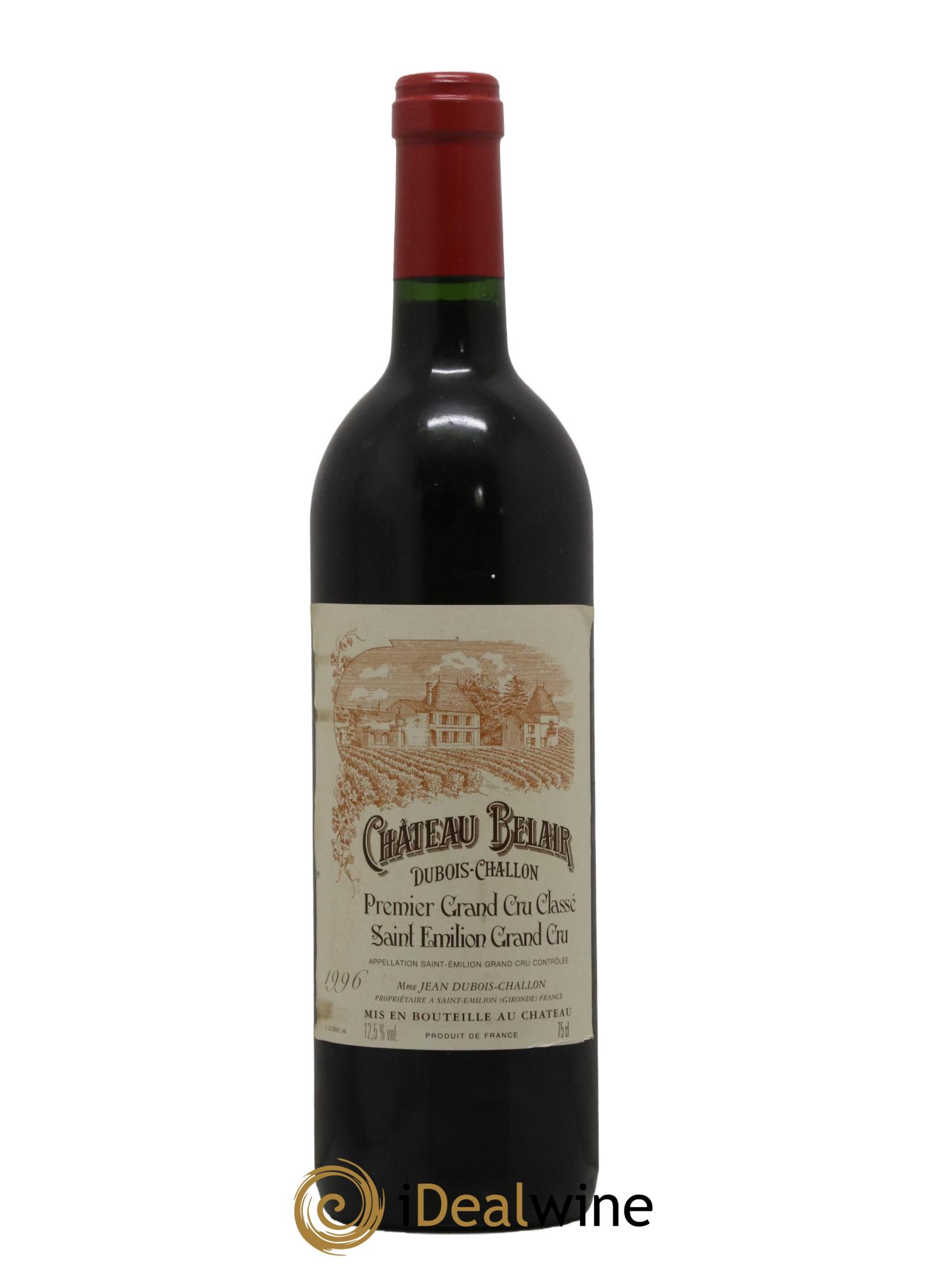 Château Belair (Belair-Monange) 1er Grand Cru Classé B 1996 - Lot de 1 bouteille - 0