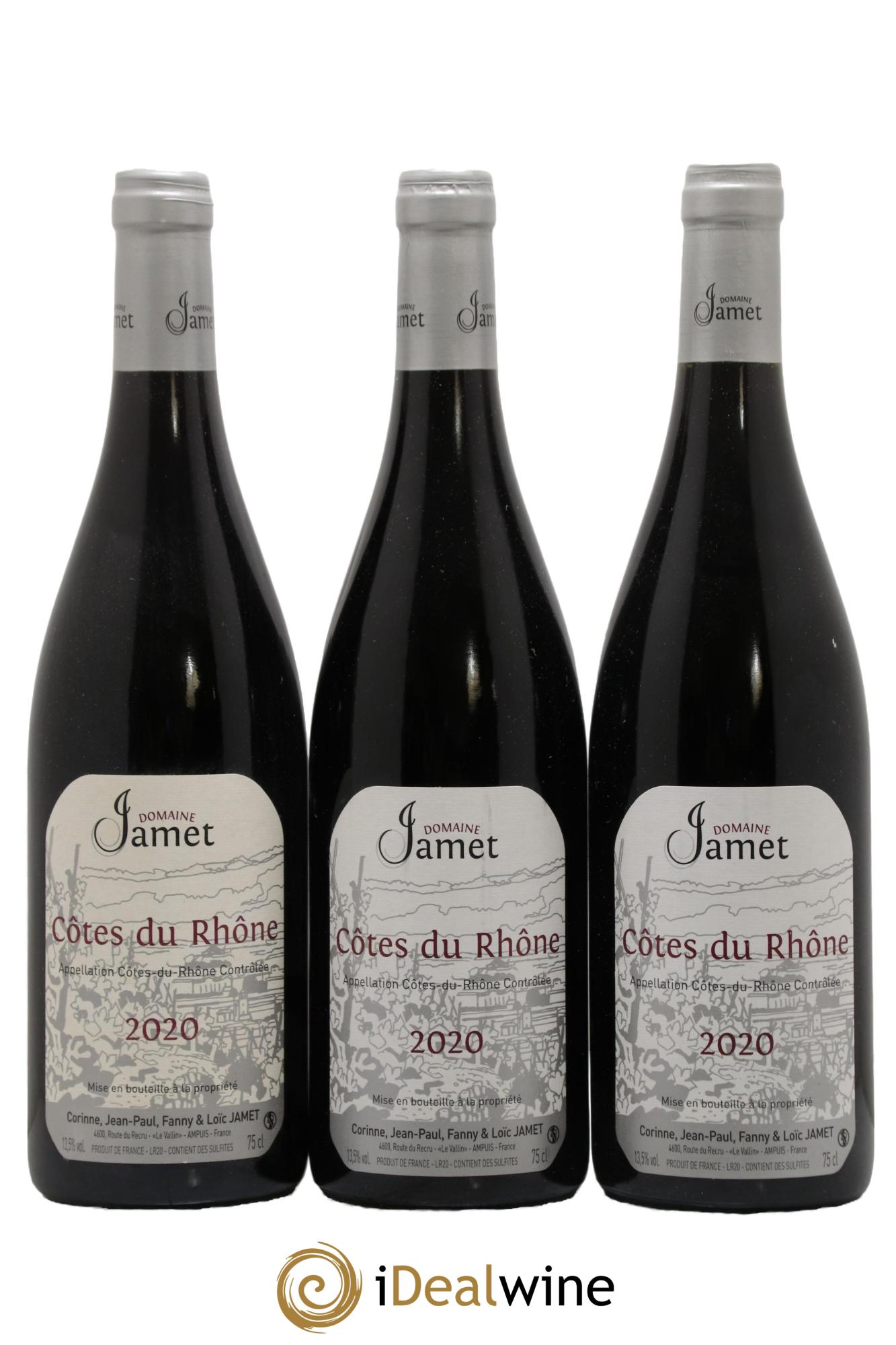 Côtes-du-Rhône Jamet (Domaine) 2020 - Lotto di 3 bottiglie - 0