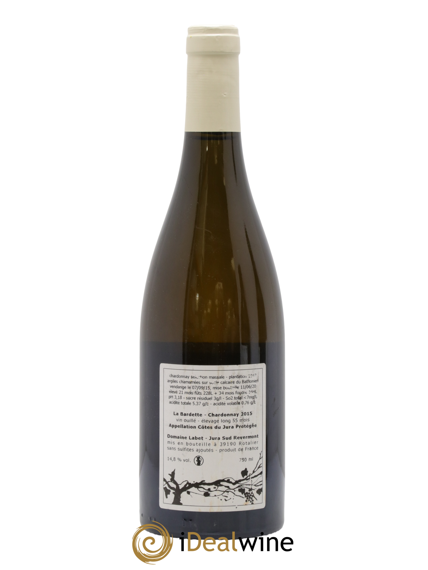 Côtes du Jura Chardonnay La Bardette Romain - Julien  - Charline Labet 2015 - Lot of 1 bottle - 1