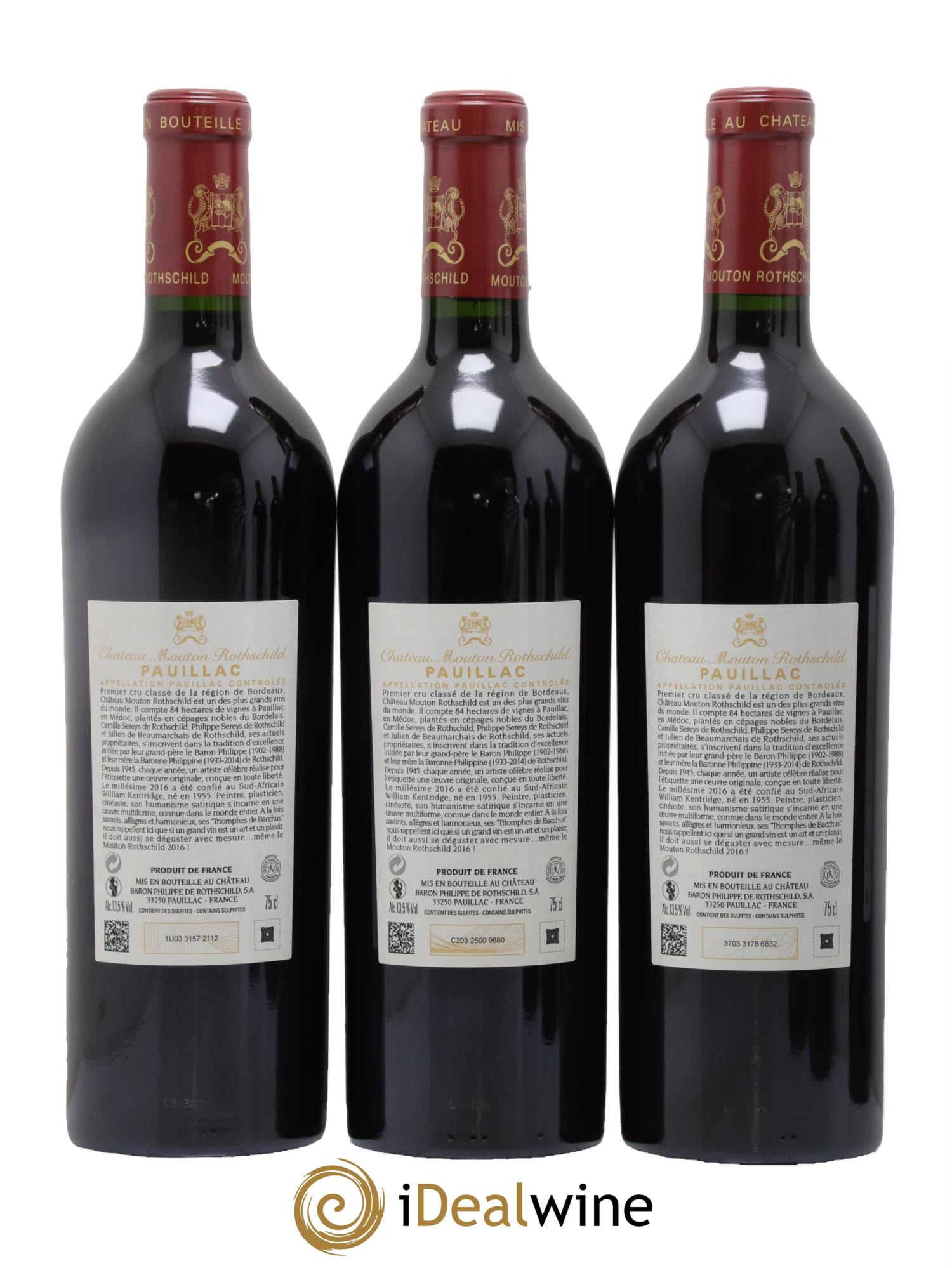Château Mouton Rothschild 1er Grand Cru Classé 2016 - Lot de 6 bouteilles - 2
