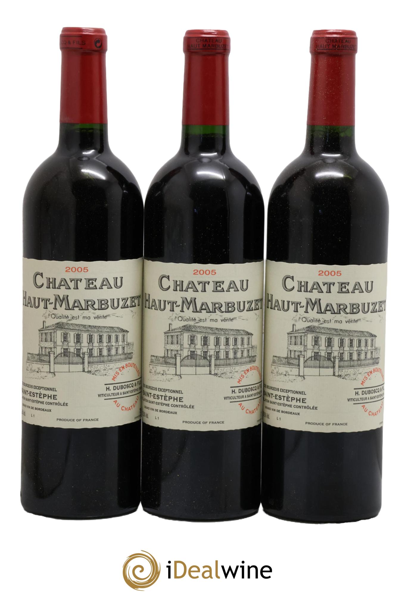 Château Haut Marbuzet 2005 - Lotto di 3 bottiglie - 0