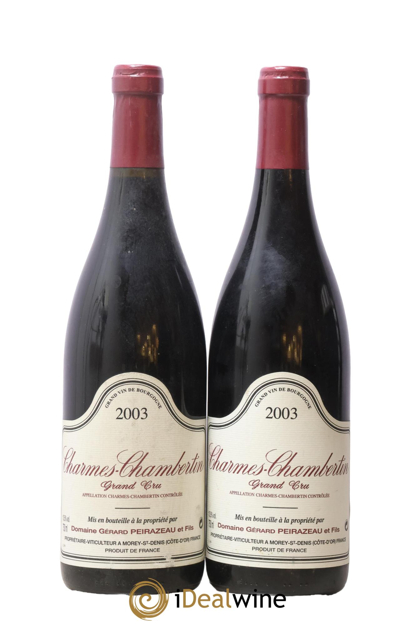 Charmes-Chambertin Grand Cru Peirazeau (Domaine) 2003 - Lot de 2 bouteilles - 0
