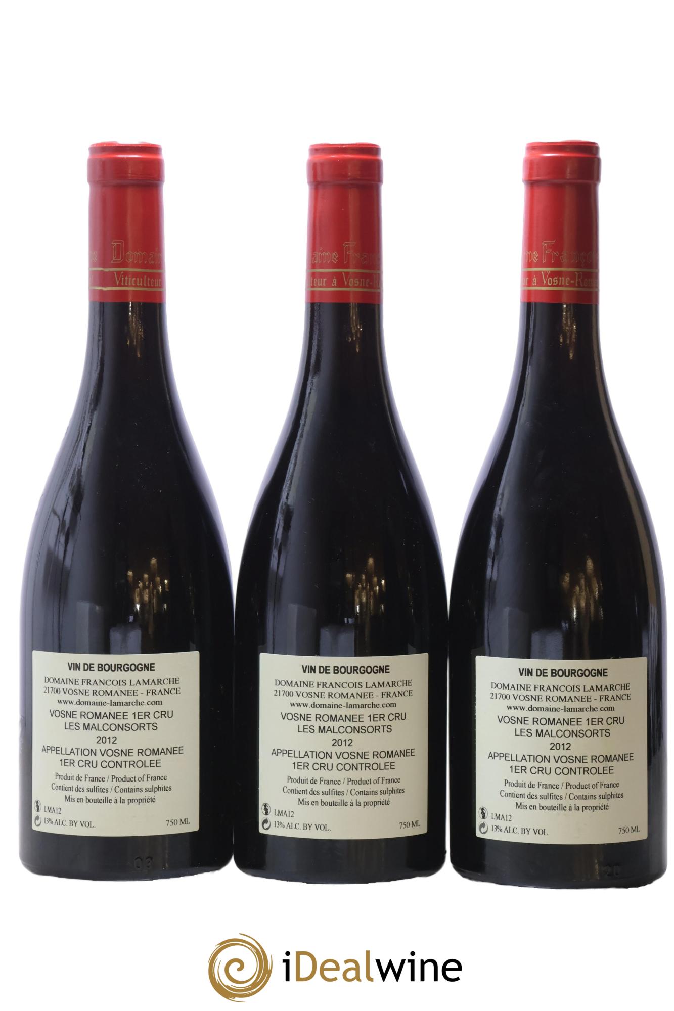 Vosne-Romanée 1er Cru Les Malconsorts Lamarche (Domaine) 2012 - Lotto di 3 bottiglie - 1