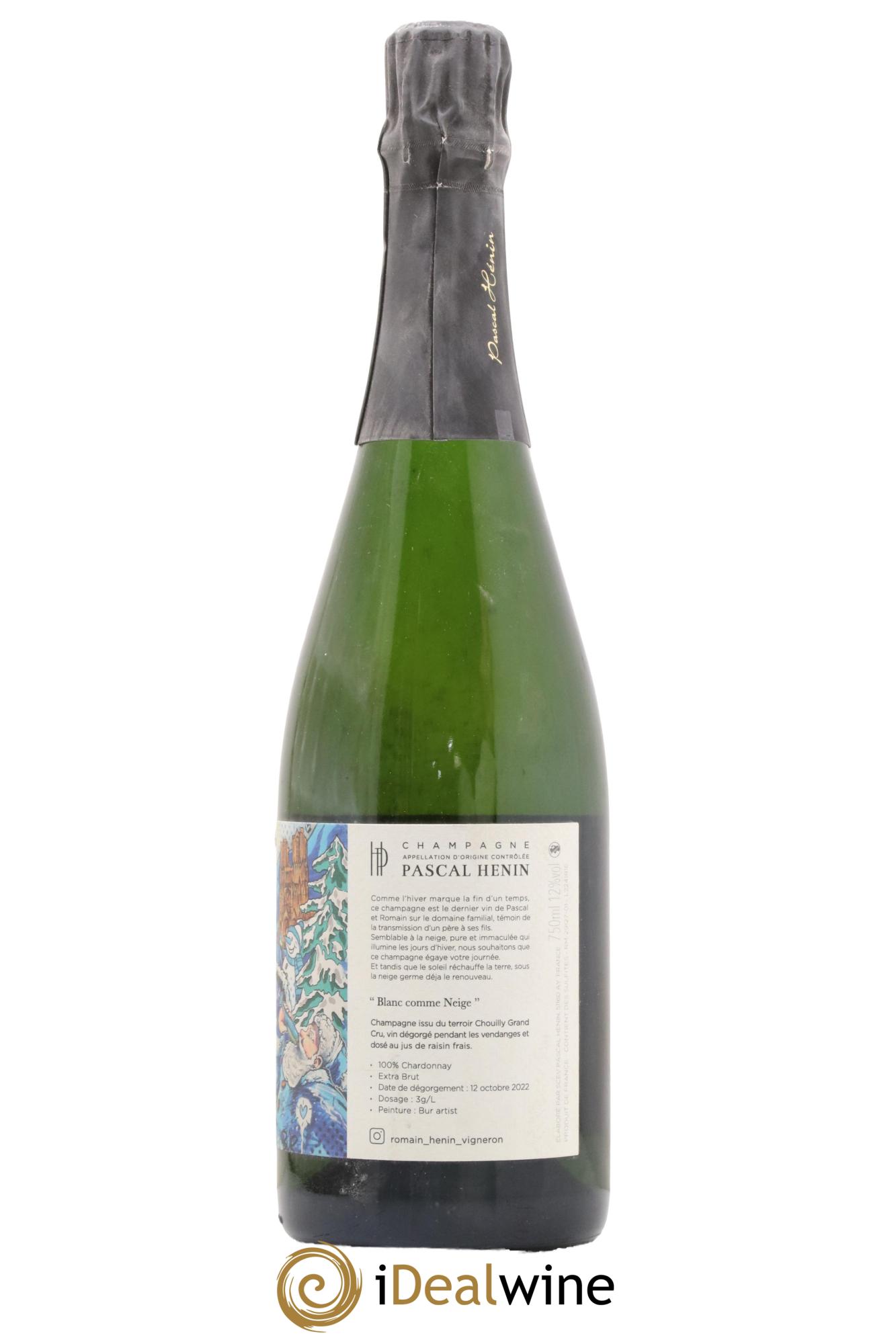 Blanc Comme Neige Pascal Henin - Romain Henin - Lot de 1 bouteille - 1