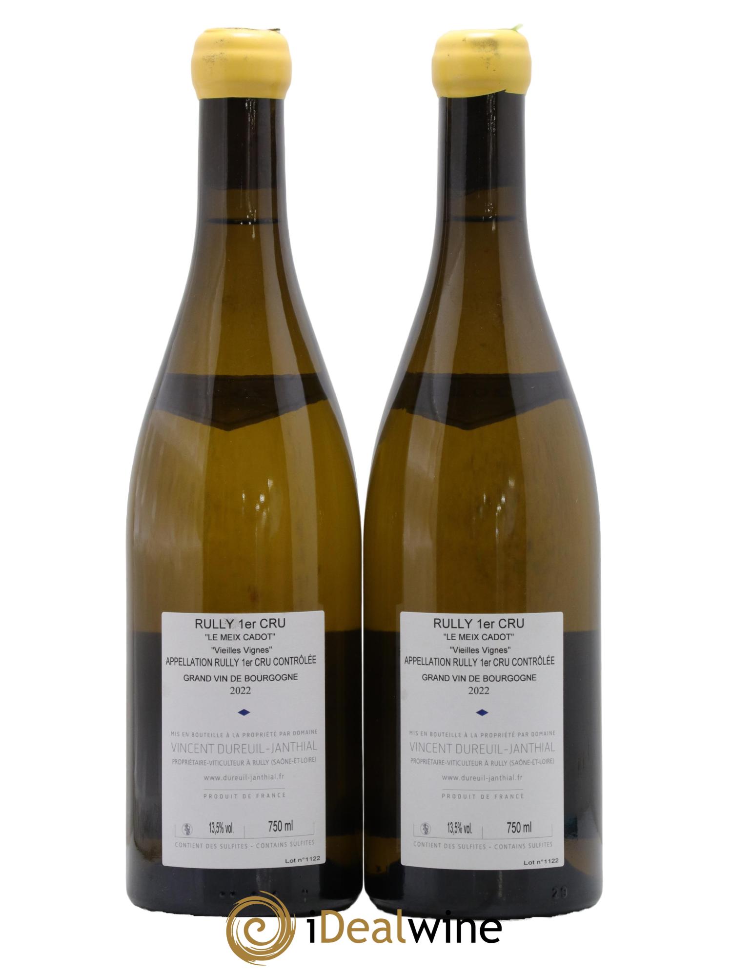 Rully 1er Cru Le Meix Cadot Vieilles Vignes Vincent Dureuil-Janthial 2022 - Posten von 2 Flaschen - 1