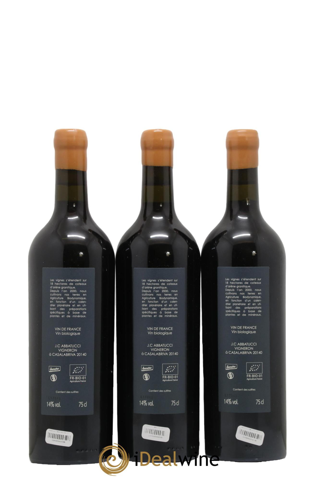 Vin de France Ministre Impérial Cuvée Collection Comte Abbatucci (Domaine) 2017 - Lot de 3 bouteilles - 1