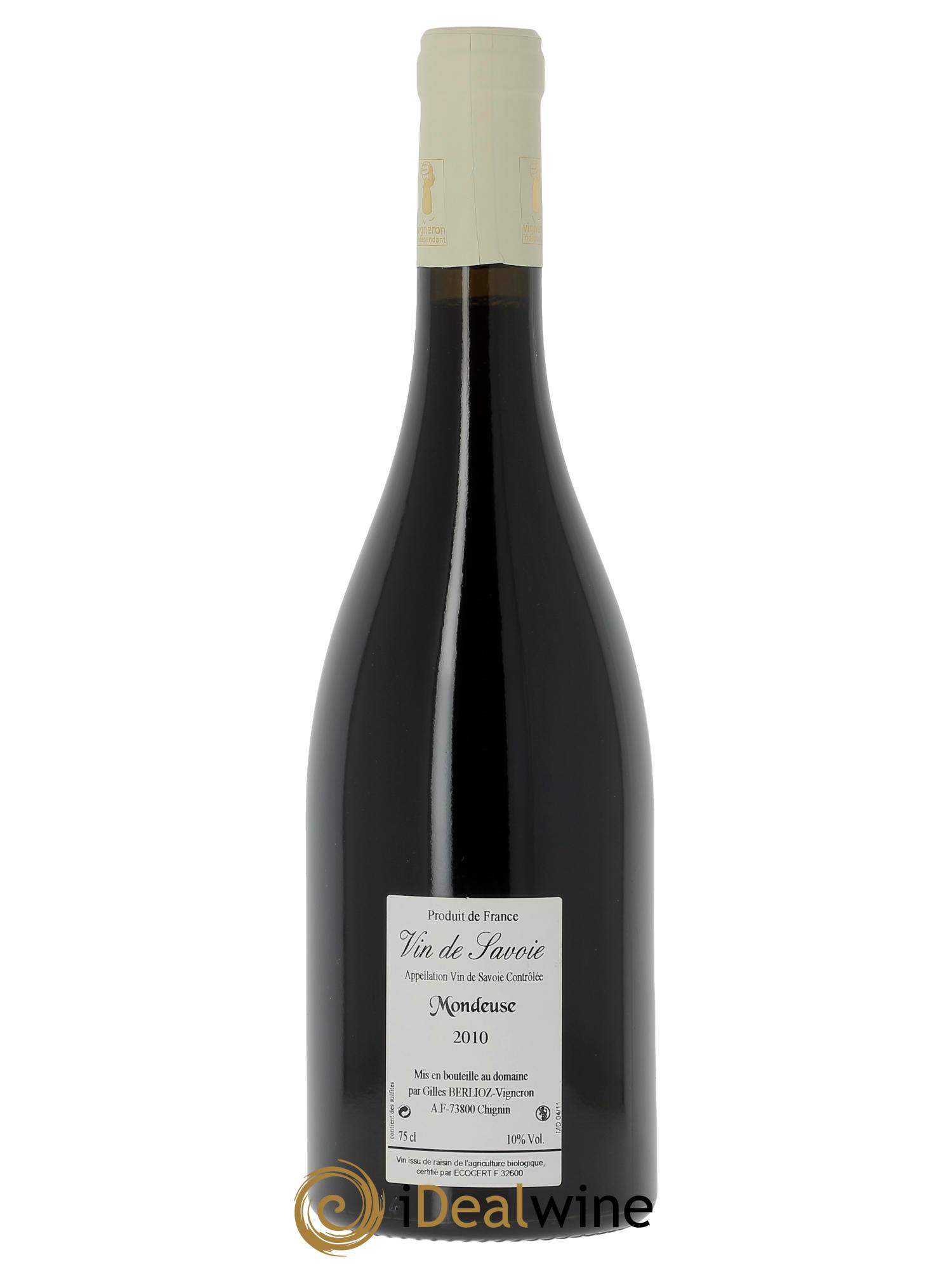 Vin de Savoie La Deuse Gilles Berlioz  2010 - Lot de 1 bouteille - 1