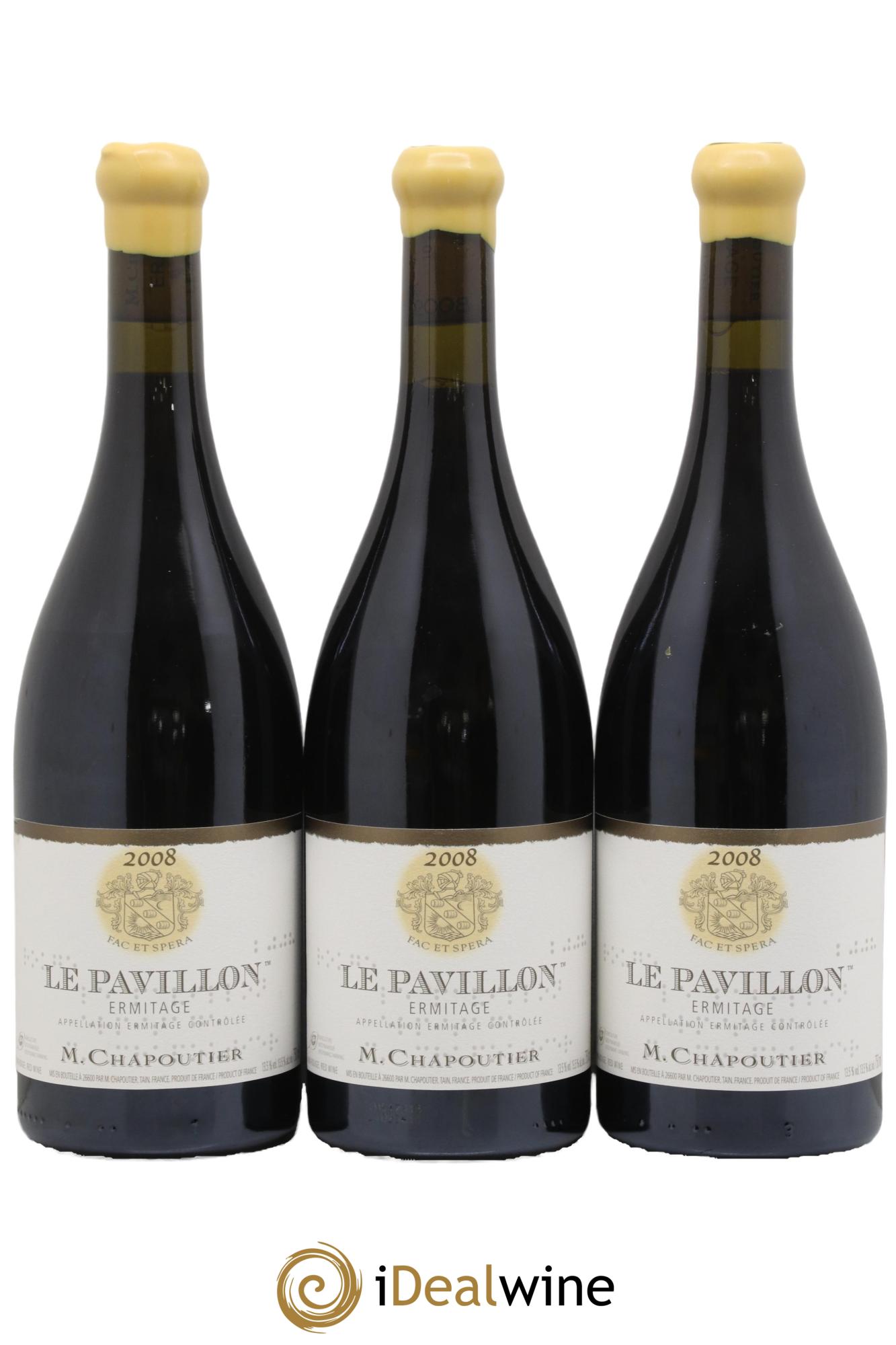 Hermitage Ermitage Le Pavillon Chapoutier 2008 - Lot de 3 bouteilles - 0