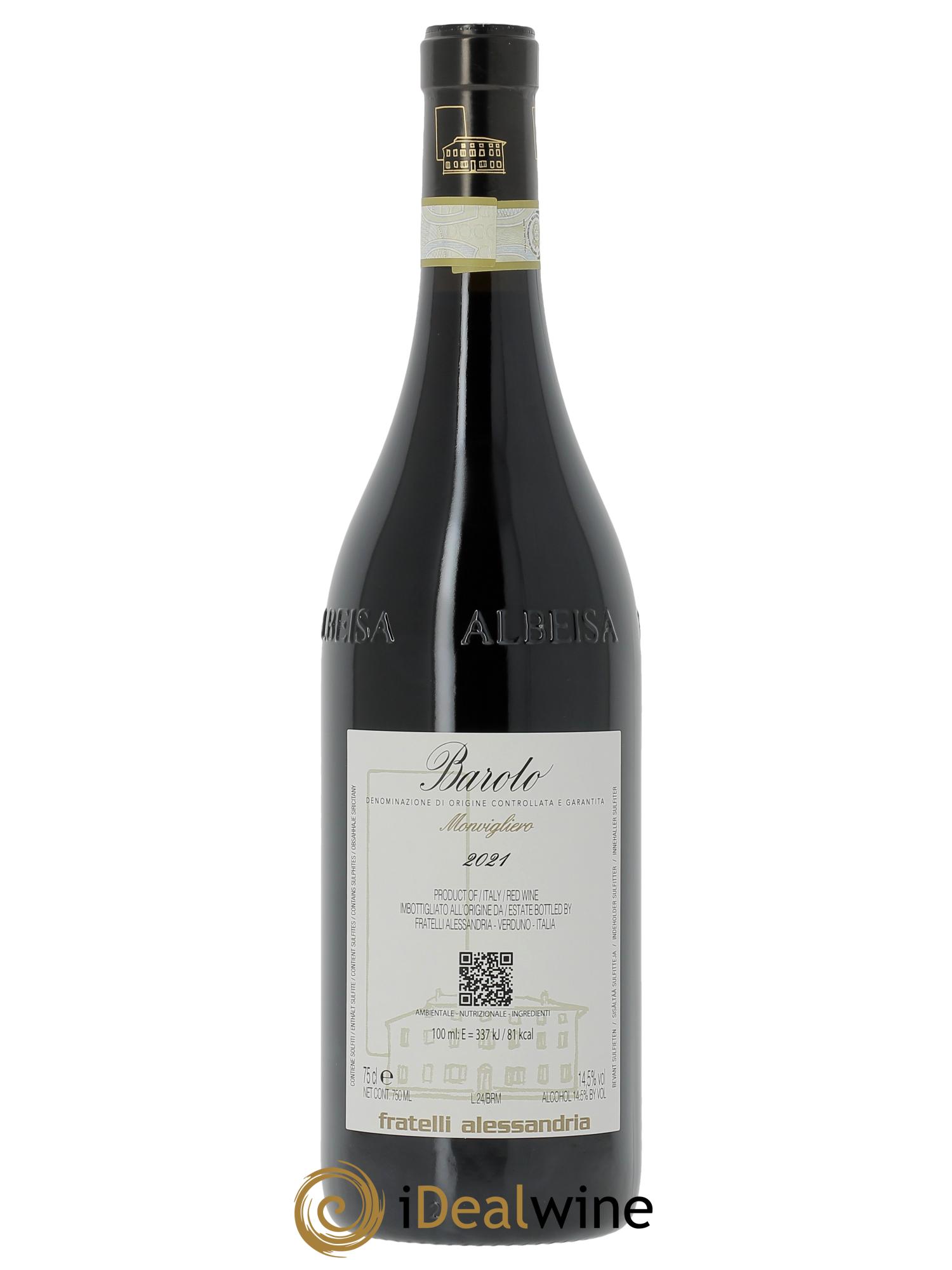 Barolo DOCG Monvigliero Fratelli Alessandria  2021 - Lot of 1 bottle - 1