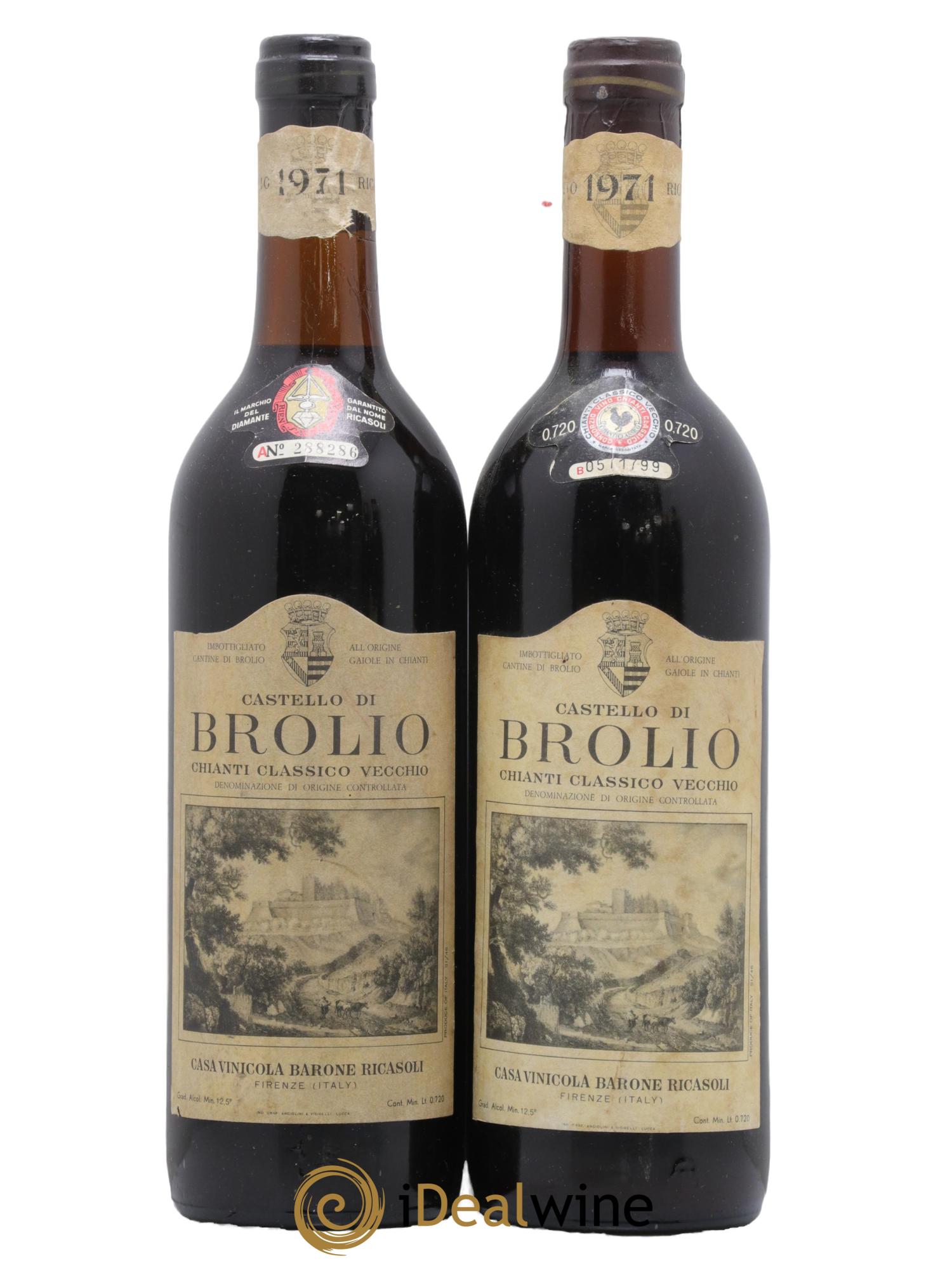 Chianti Classico DOCG Castello di Brolio Barone Ricasoli 1971 - Posten von 2 Flaschen - 0